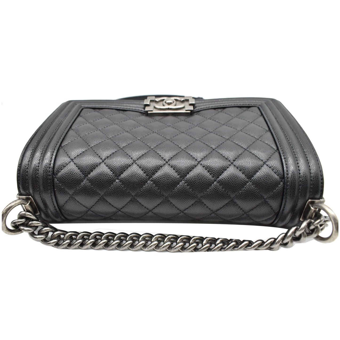 CHANEL Medium Boy Flap Caviar Leather Shoulder Bag Black