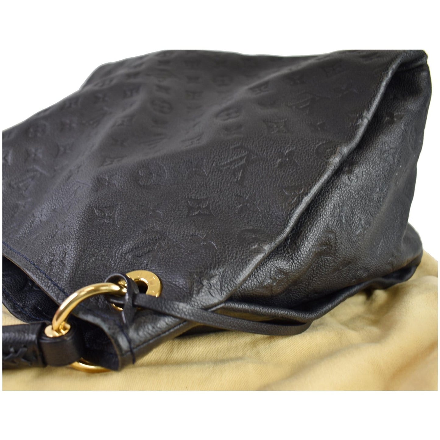 LOUIS VUITTON Artsy MM Empreinte Leather Shoulder Bag Black