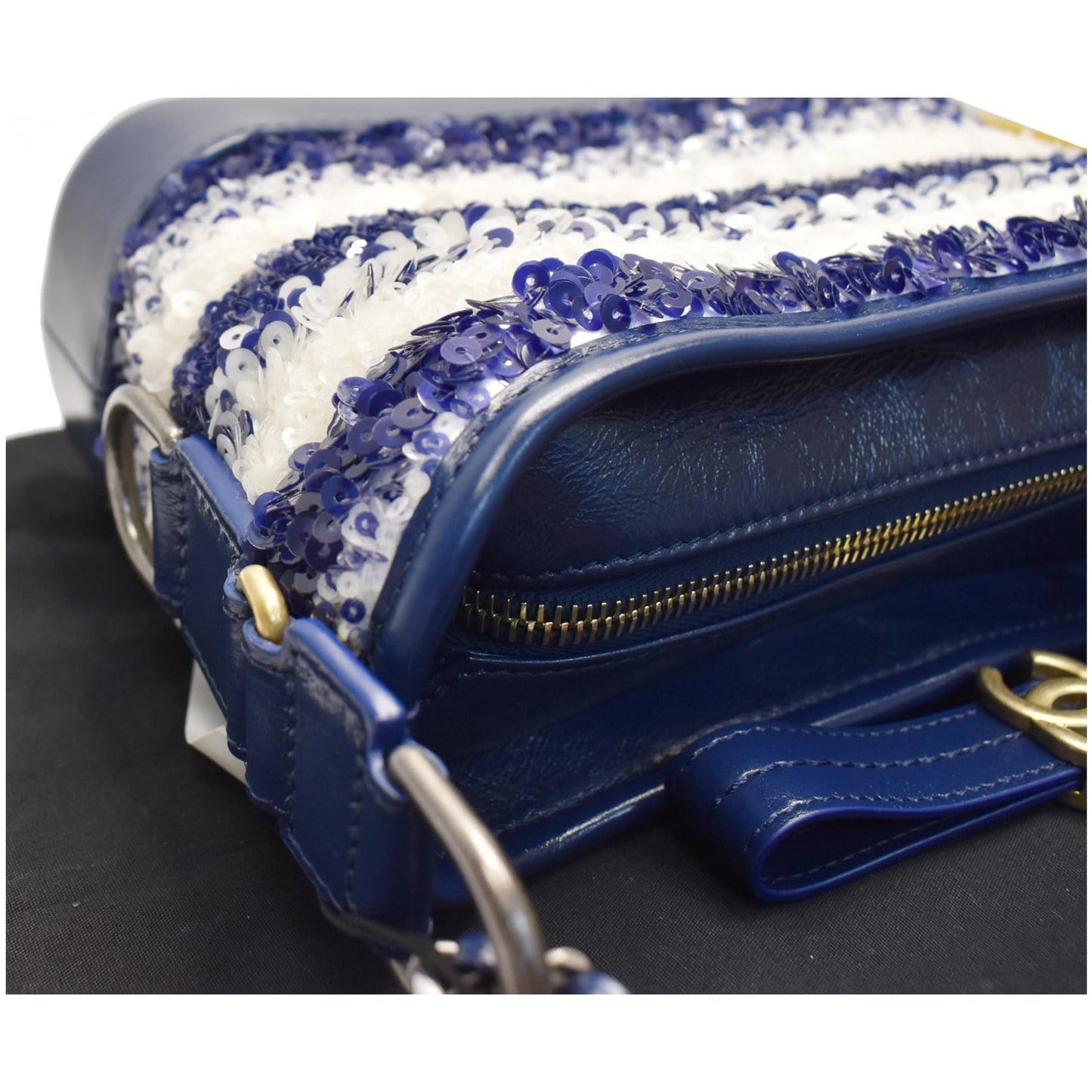 CHANEL Gabrielle Sequins Small Hobo Shoulder Bag Blue/White - 15% OFF