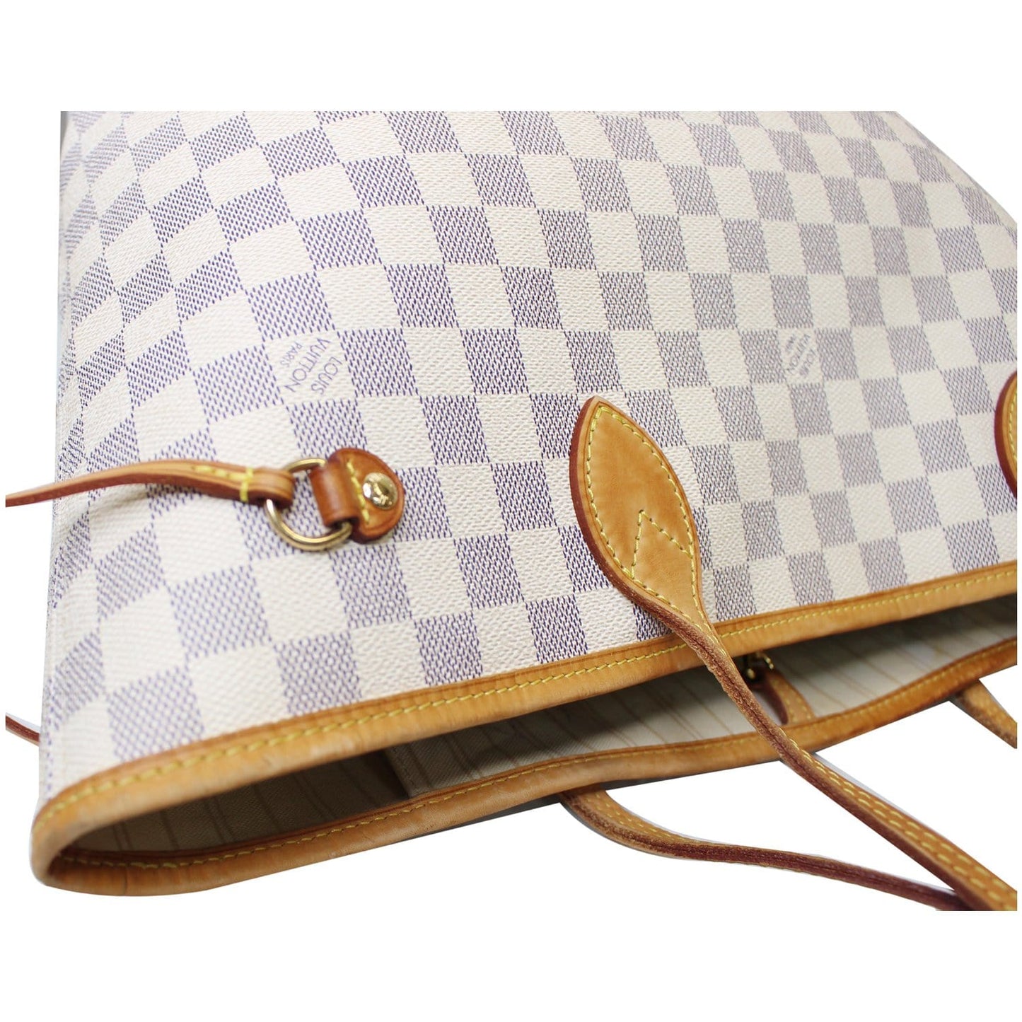 LOUIS VUITTON Neverfull MM Damier Azur Tote Shoulder Bag White - 15% OFF