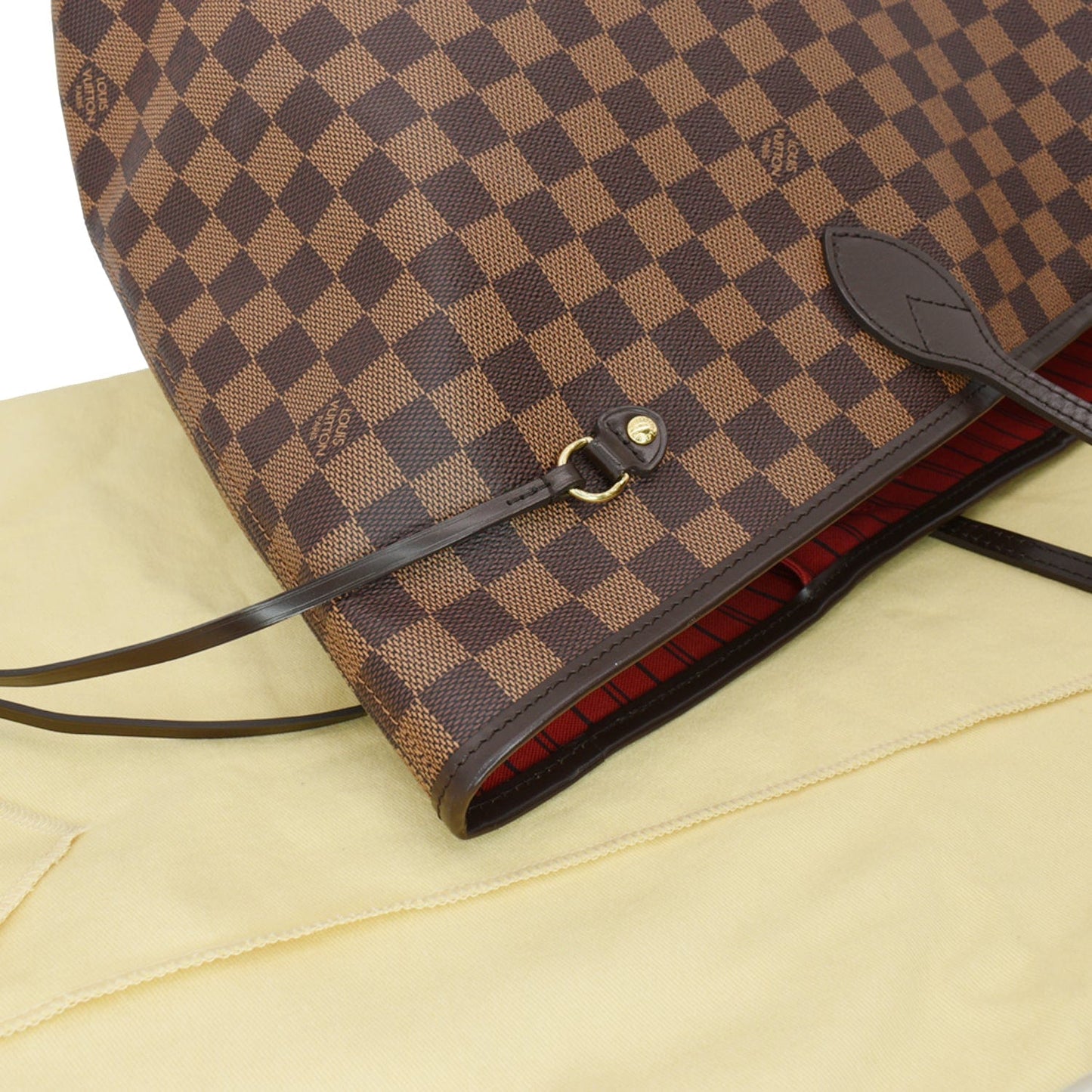 LOUIS VUITTON Neverfull GM Damier Ebene Tote Bag Brown