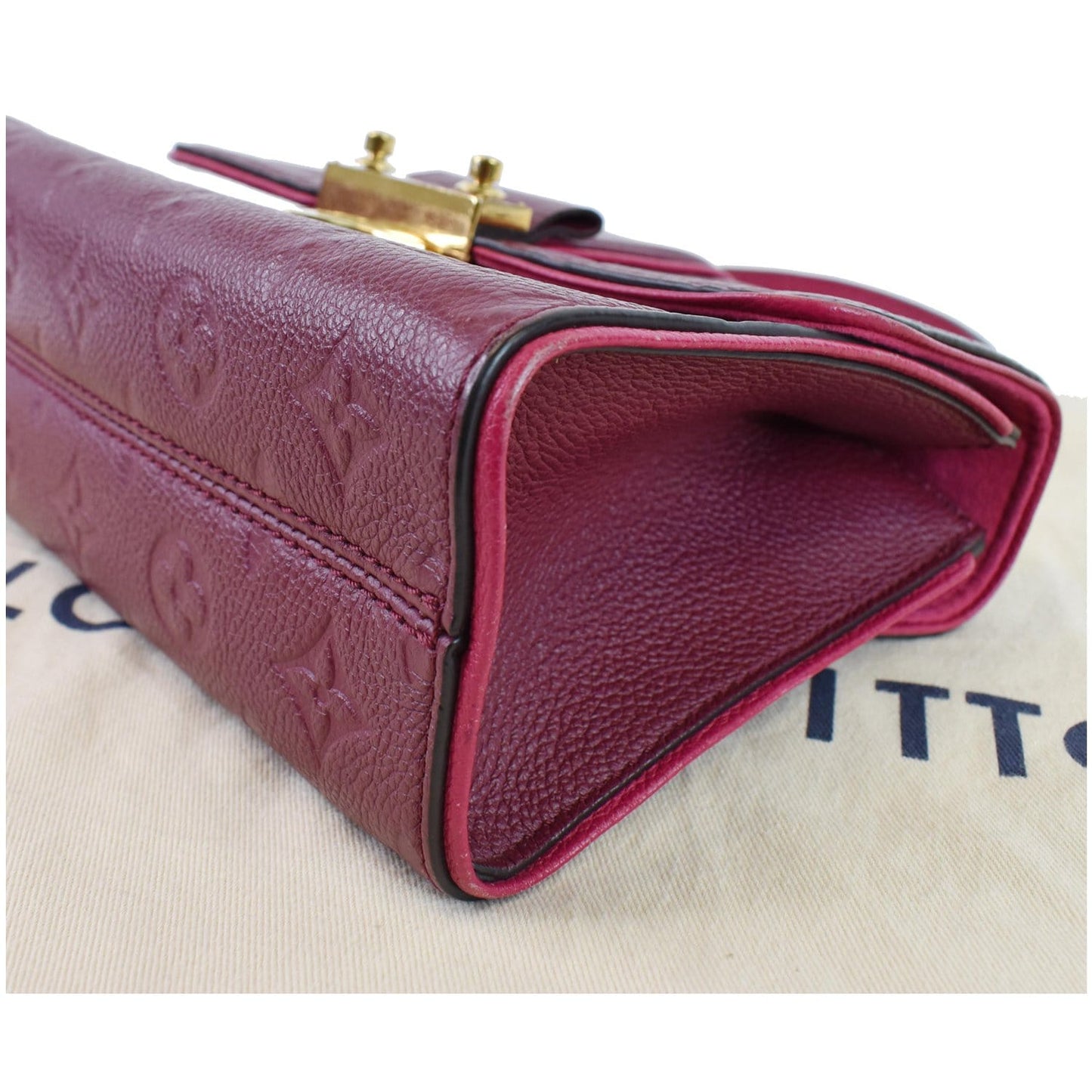 LOUIS VUITTON Saint Sulpice PM Empreinte Leather Crossbody Bag Maroon