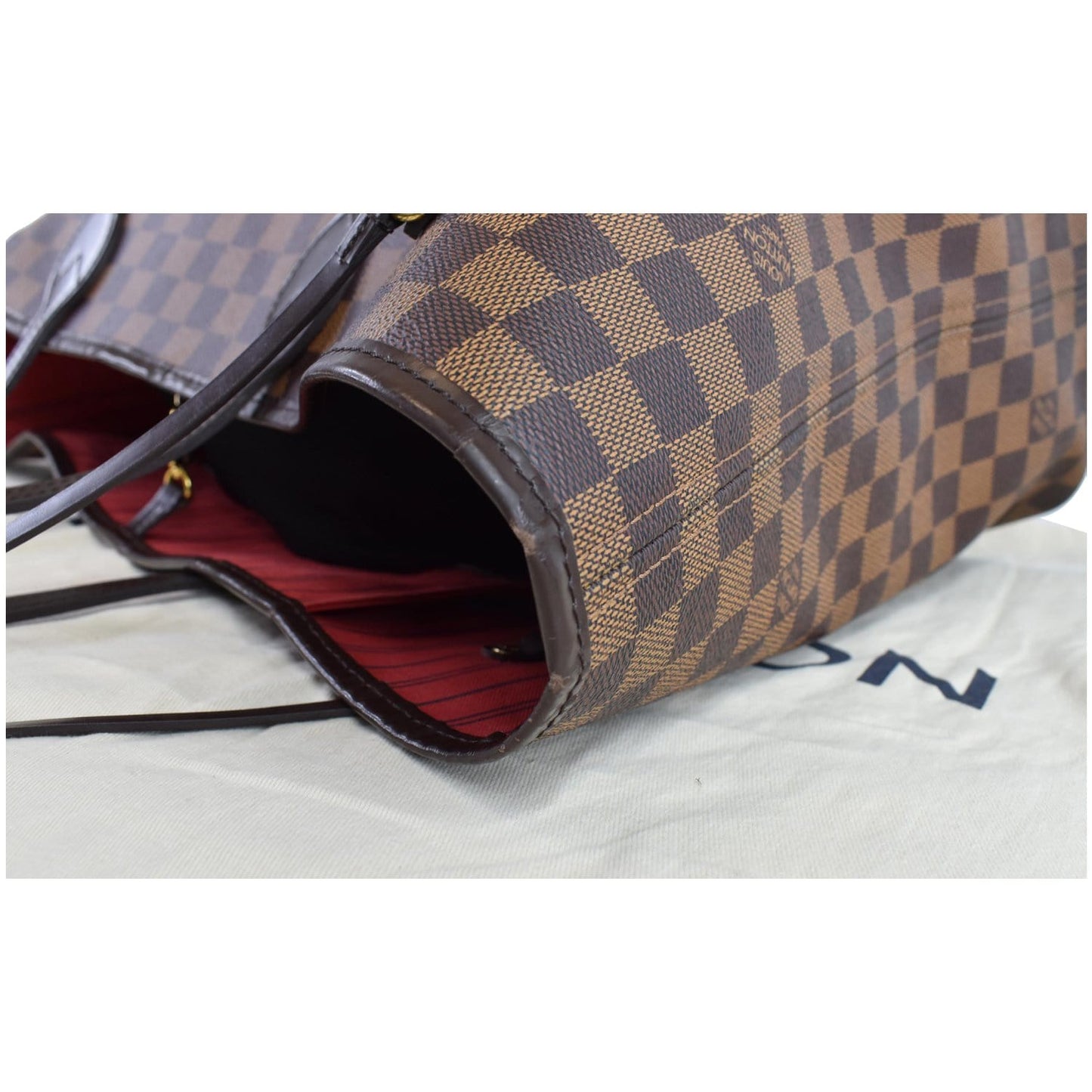 LOUIS VUITTON Neverfull GM Damier Ebene Tote Shoulder Bag Brown