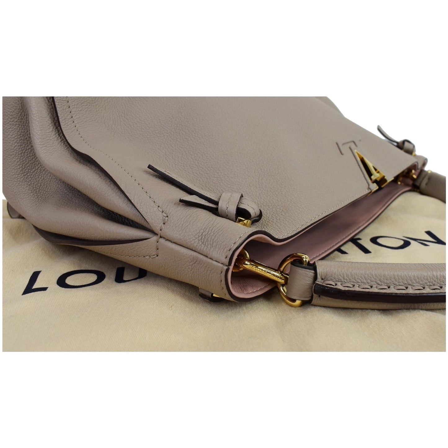 LOUIS VUITTON Tournon Taurillon Leather Hobo Bag Galet
