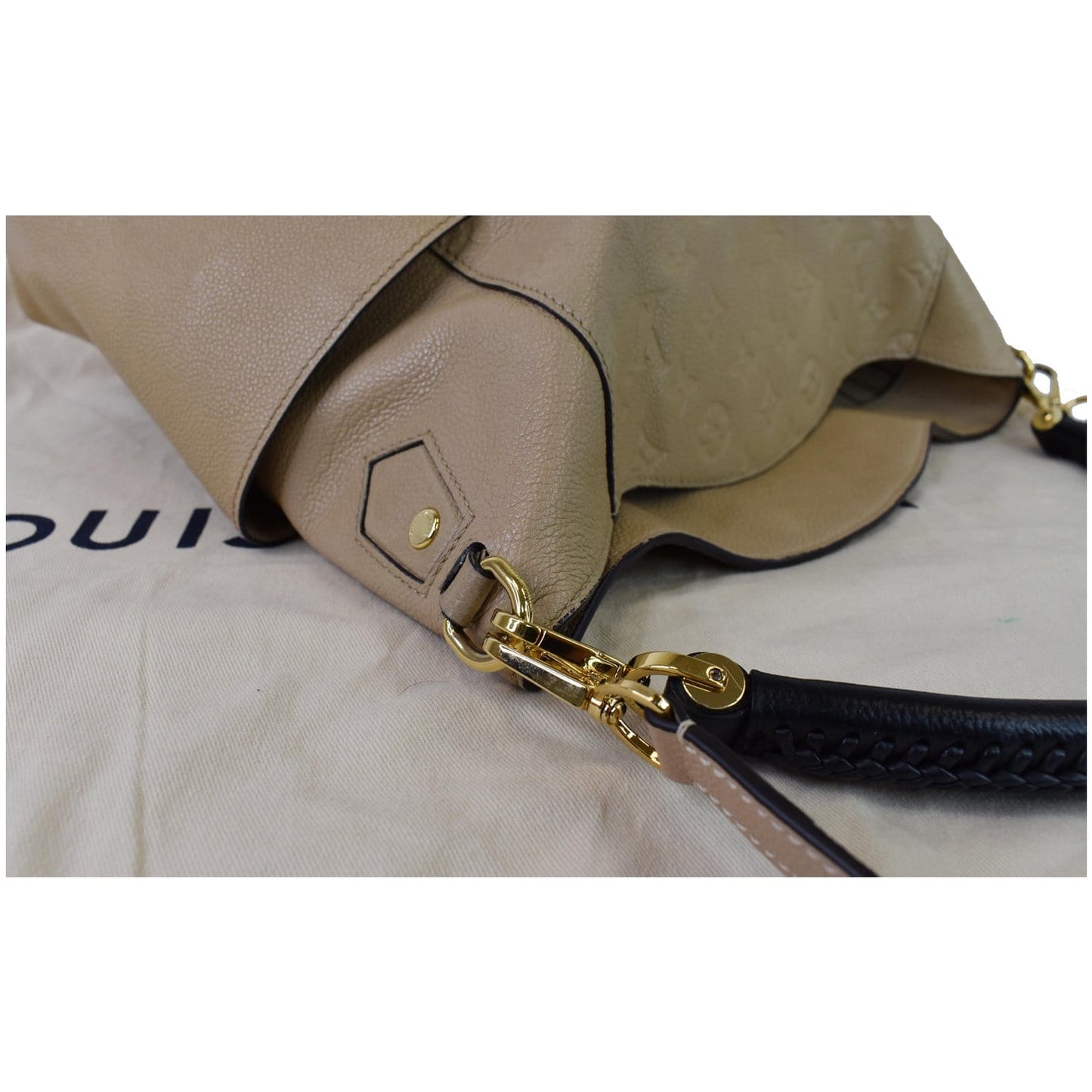 LOUIS VUITTON Bagatelle Monogram Empreinte Leather Shoulder Bag Beige