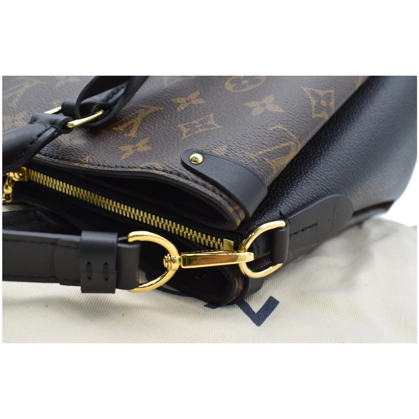 LOUIS VUITTON Soufflot MM Monogram Canvas Shoulder Bag Black