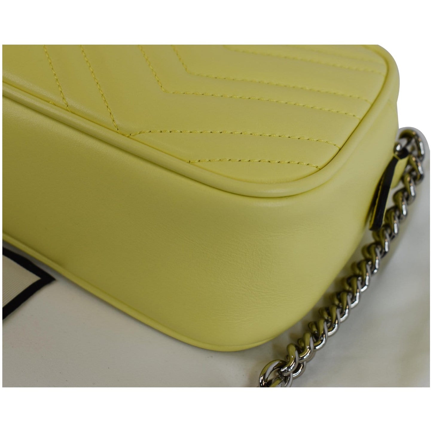 GUCCI GG Marmont Matelasse Small Leather Crossbody Bag Pastel Yellow