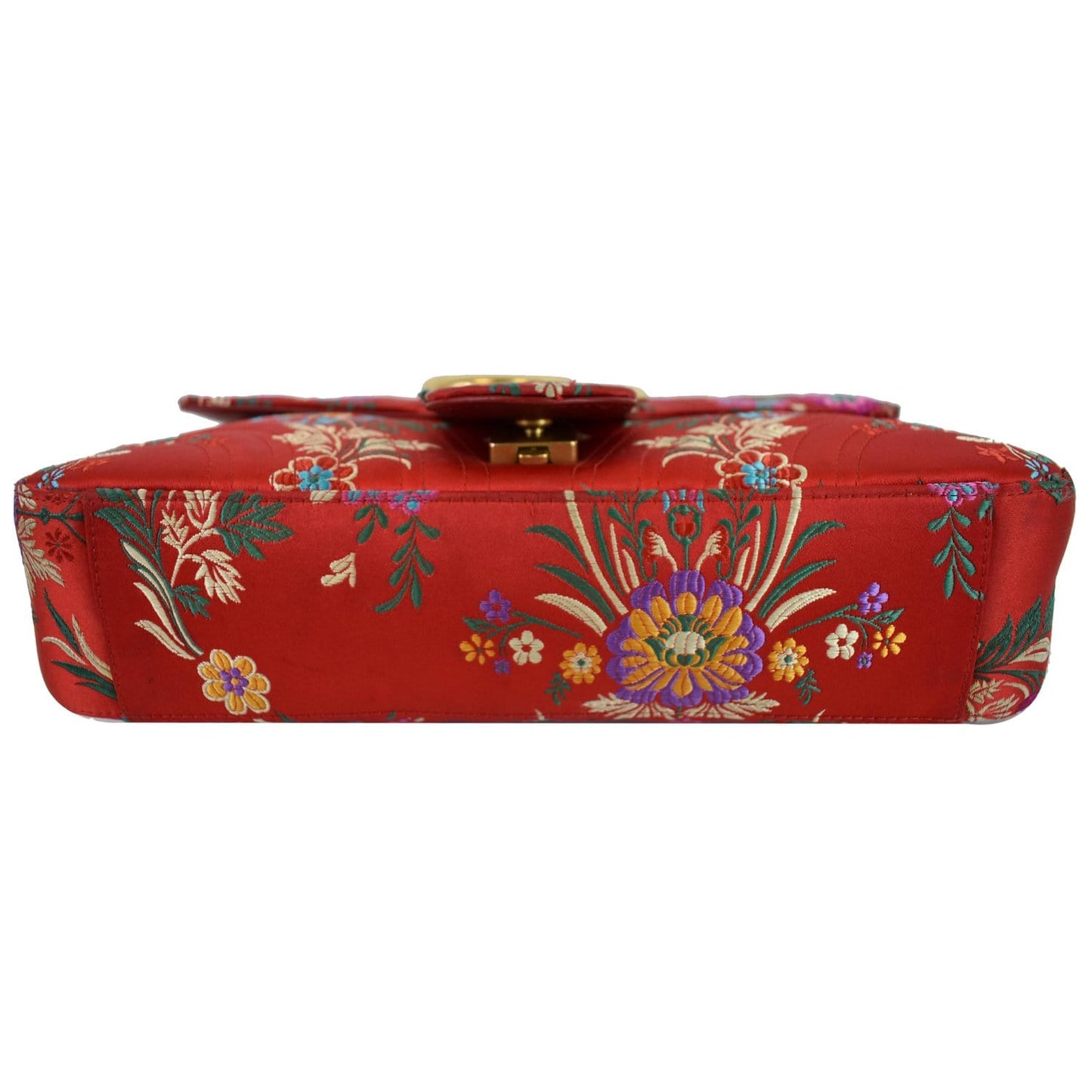 GUCCI GG Marmont Floral Medium Jacquard Matelasse Shoulder Bag Red 443496