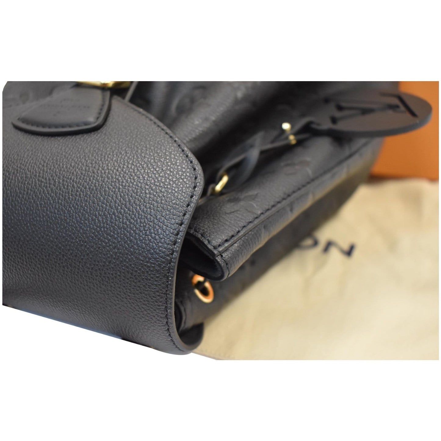 LOUIS VUITTON Montsouris Monogram Empreinte Leather Backpack Black