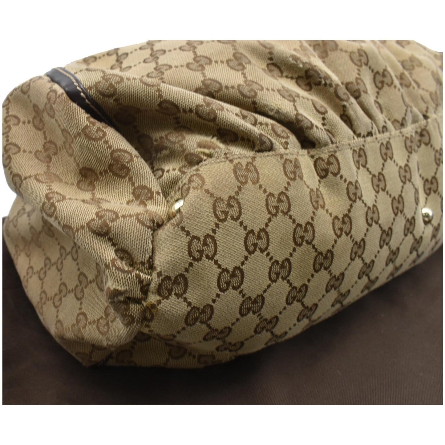 GUCCI Abbey D Ring GG Canvas Large Hobo Bag Brown 189835 - Final Sale