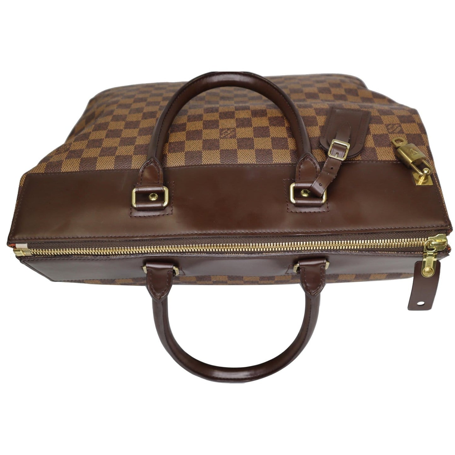 LOUIS VUITTON Greenwich PM Damier Ebene Travel Tote Bag Brown