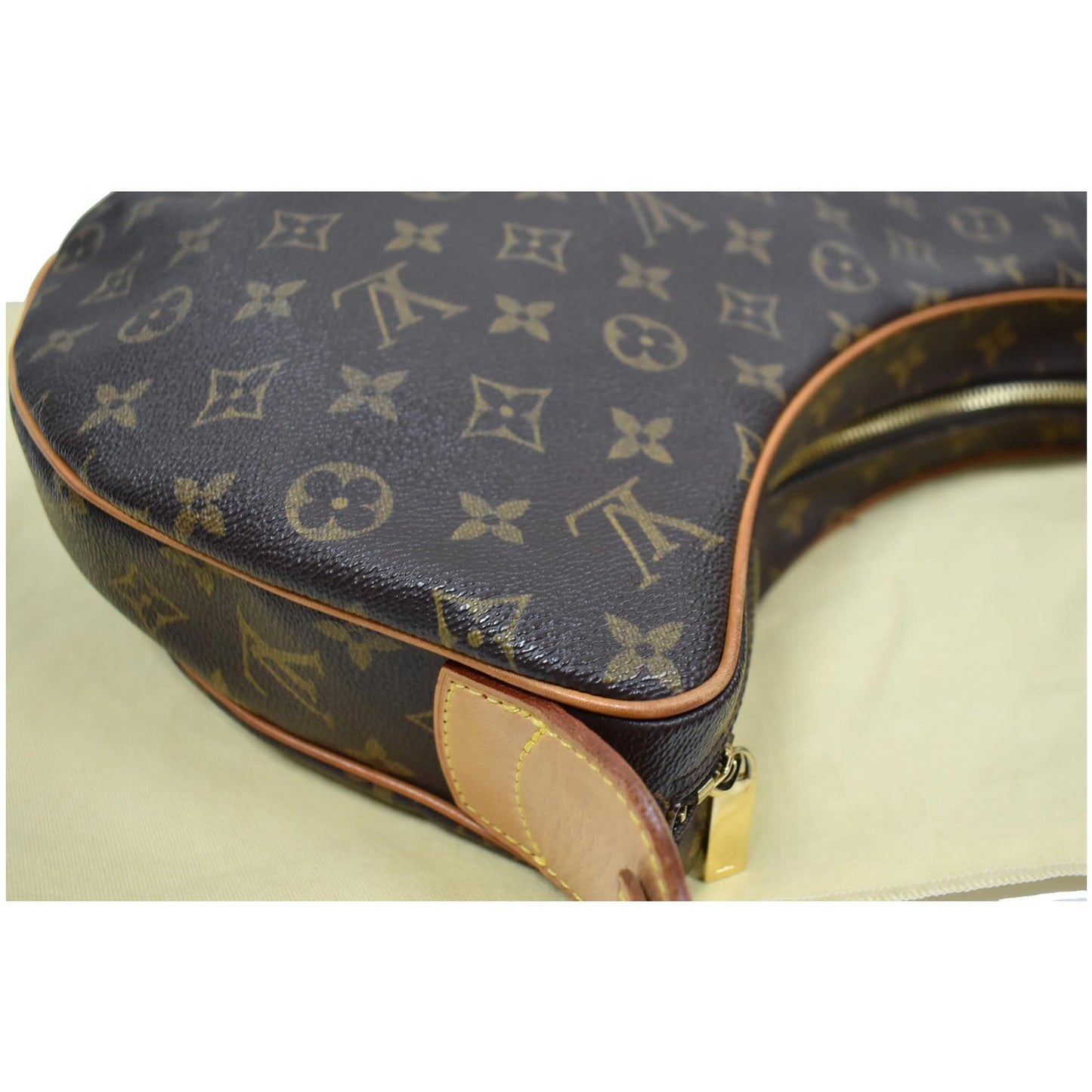 LOUIS VUITTON Croissant GM Monogram Canvas Shoulder Bag Brown
