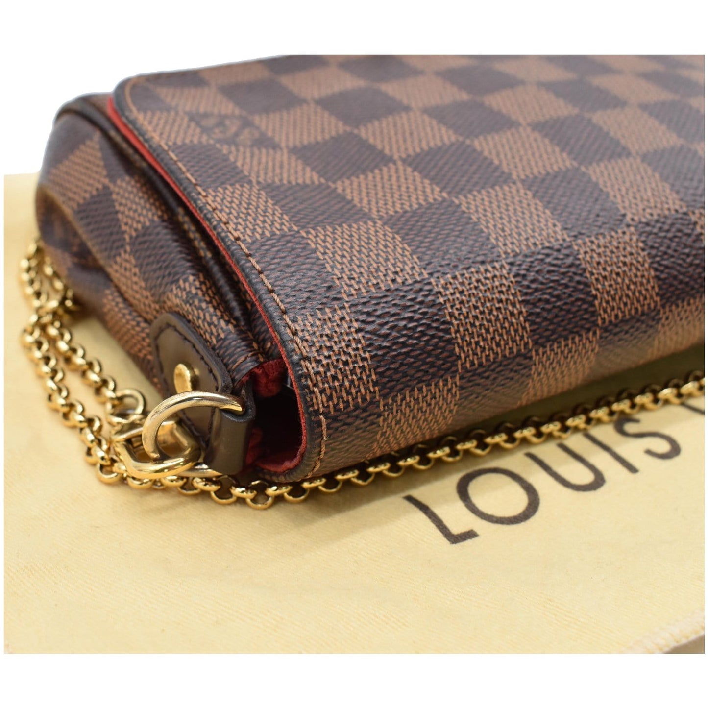 LOUIS VUITTON Favorite PM Damier Ebene Crossbody Bag Brown