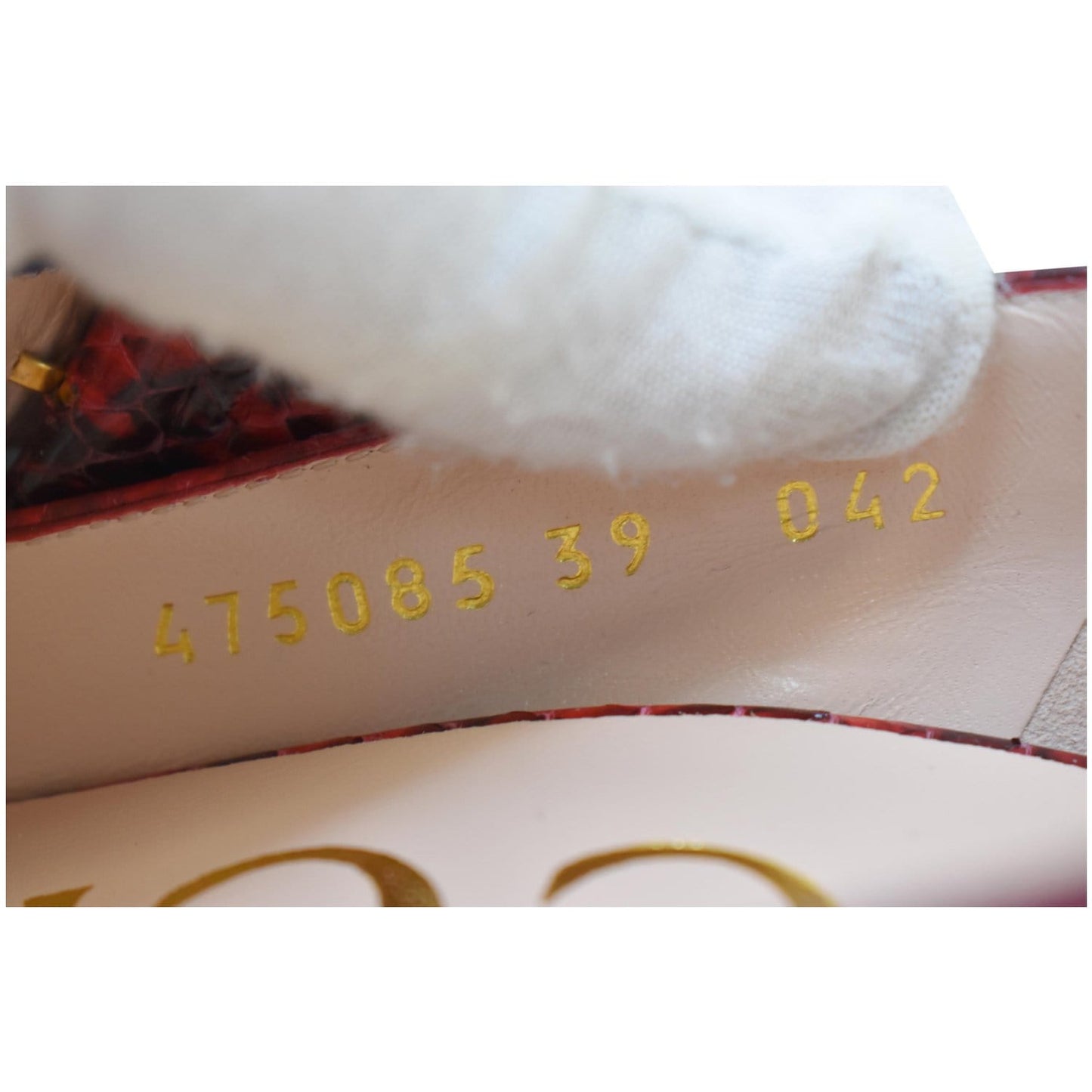 GUCCI Sylvie Python Leather Pumps Red Size 39 - Final Sale