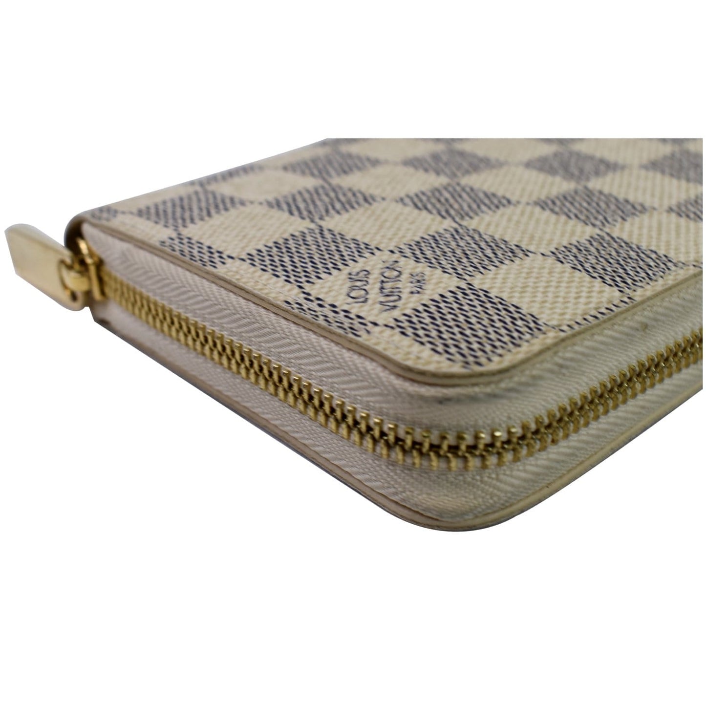 LOUIS VUITTON Damier Azur Zippy Long Wallet White
