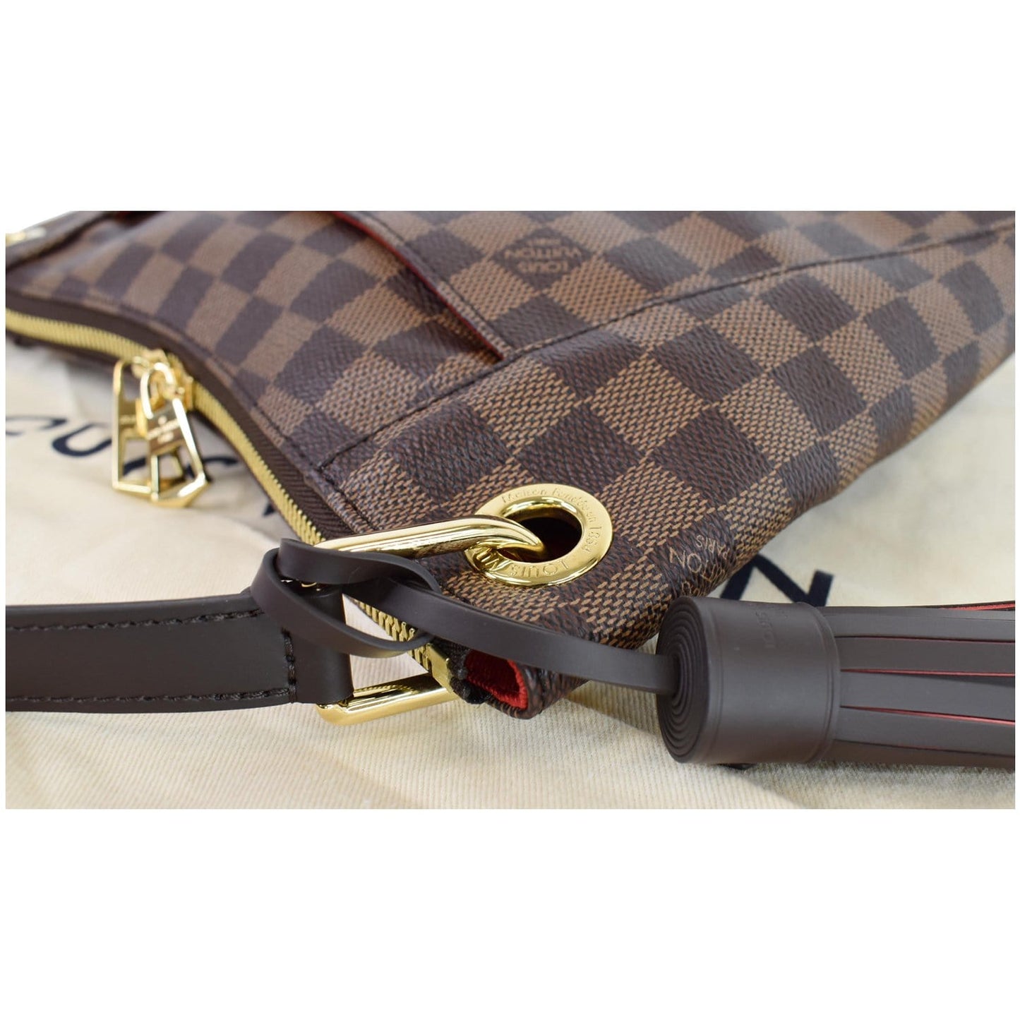 LOUIS VUITTON South Bank Besace Damier Ebene Crossbody Bag Brown