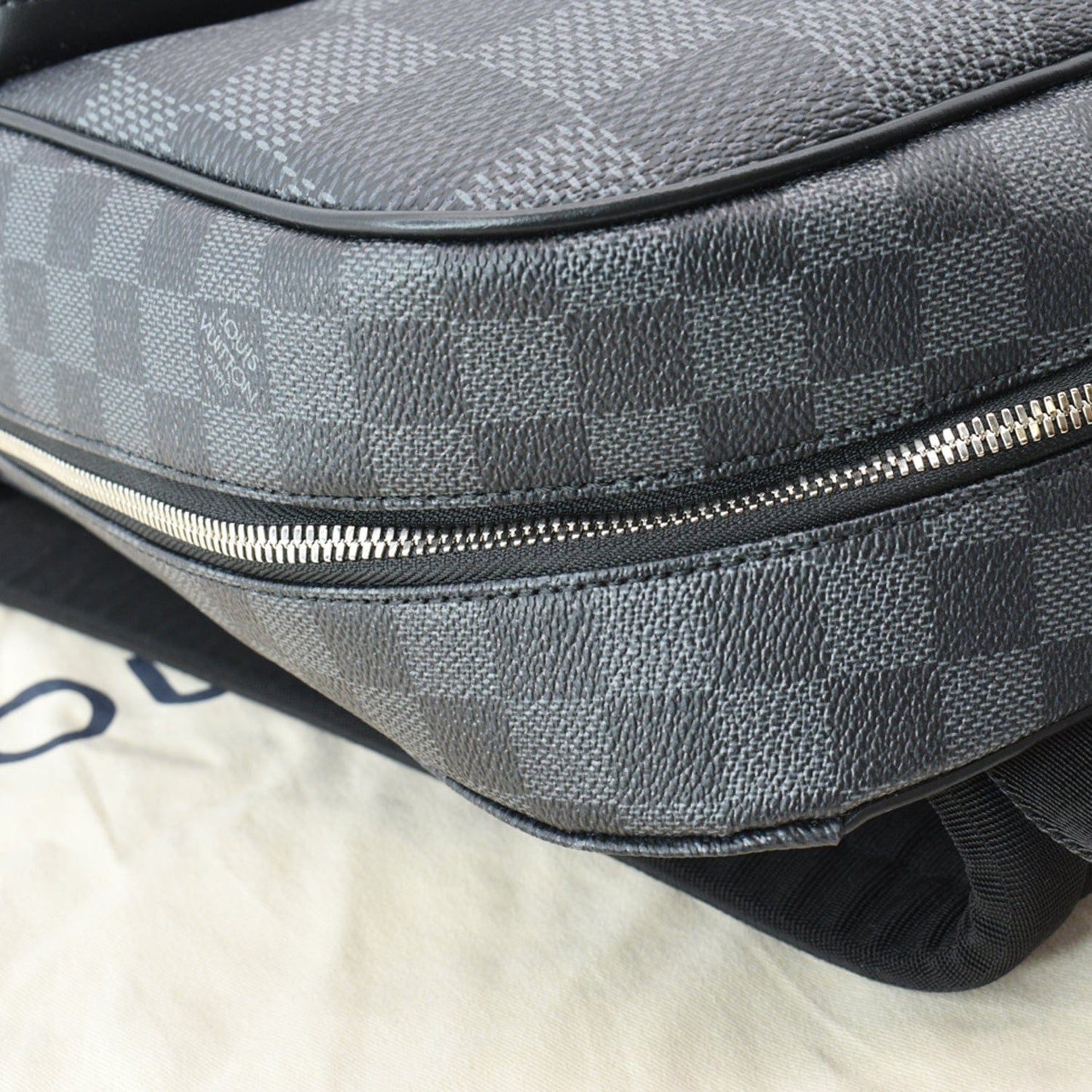 LOUIS VUITTON Campus Damier Graphite Canvas Backpack Bag Gray