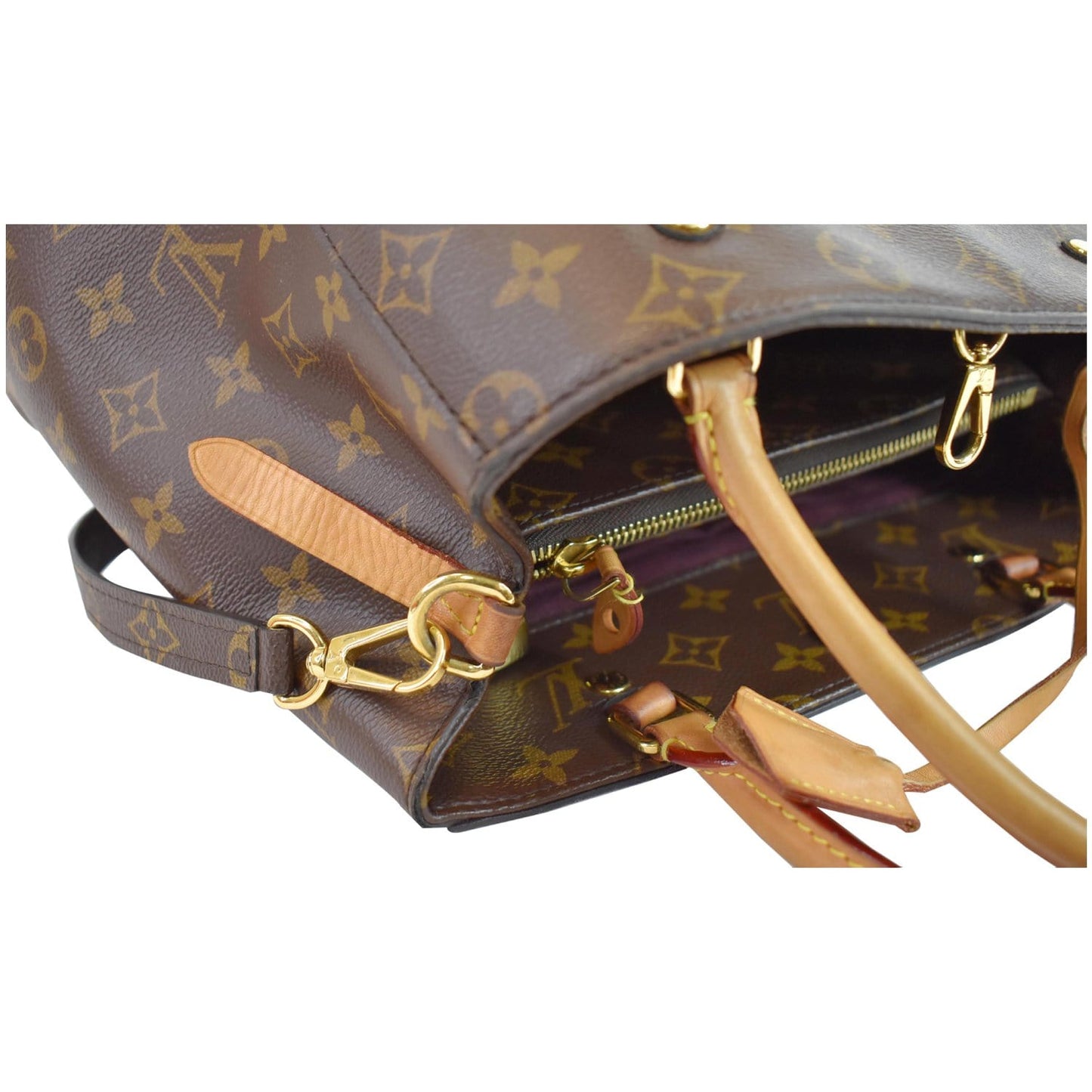 LOUIS VUITTON Montaigne MM Monogram Canvas Shoulder Bag Brown