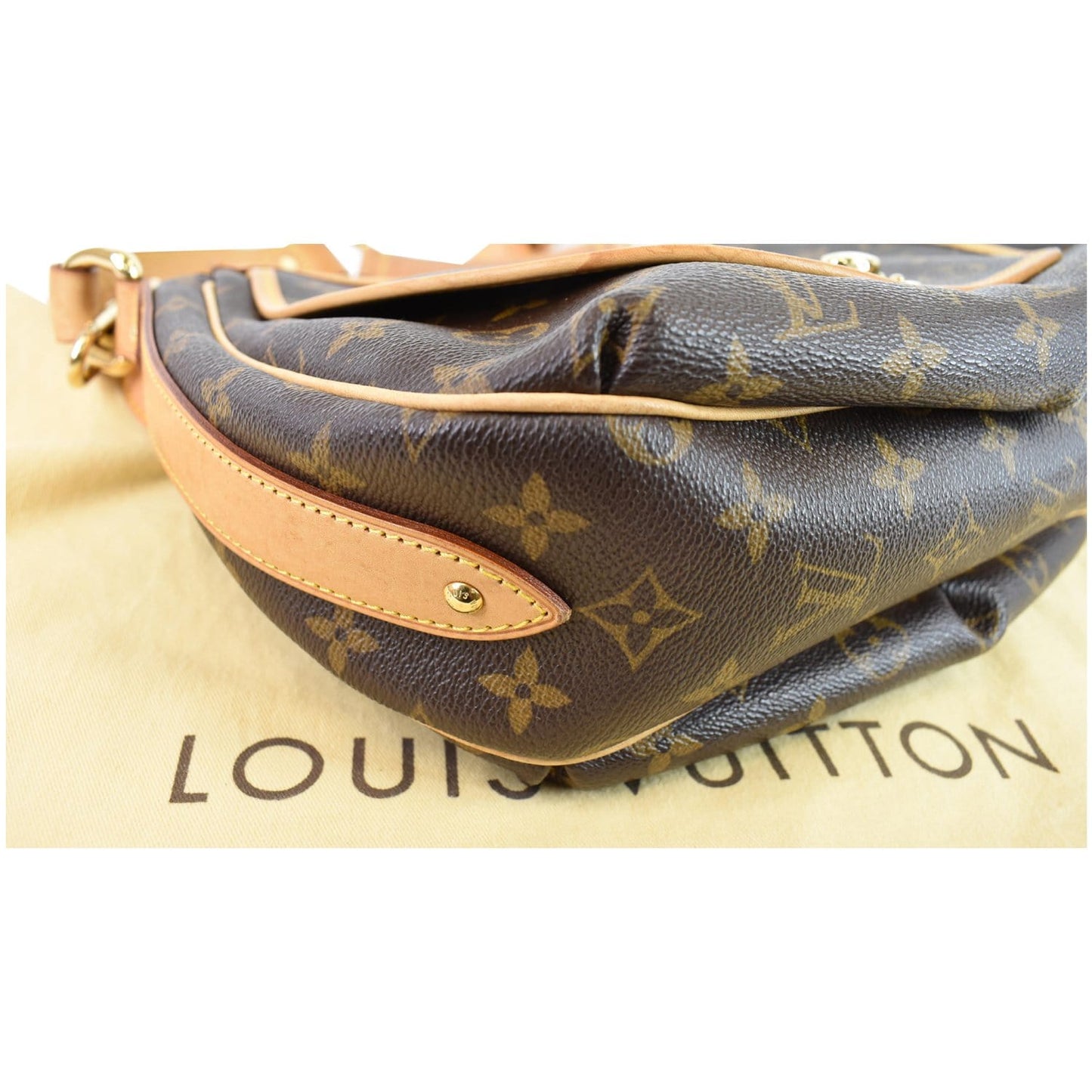 LOUIS VUITTON Tulum GM Monogram Canvas Shoulder Bag Brown
