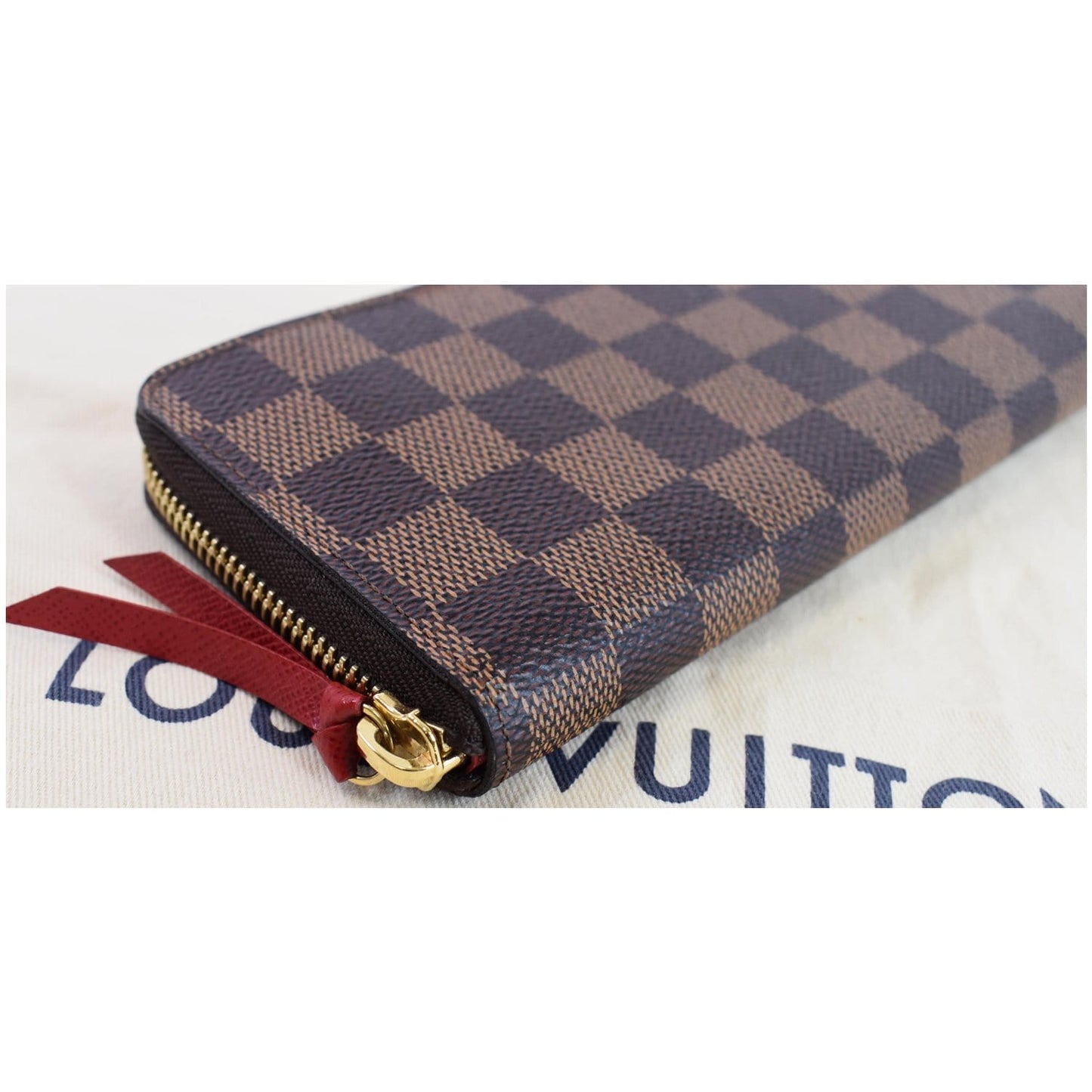 LOUIS VUITTON Clemence Damier Ebene  Wallet Brown