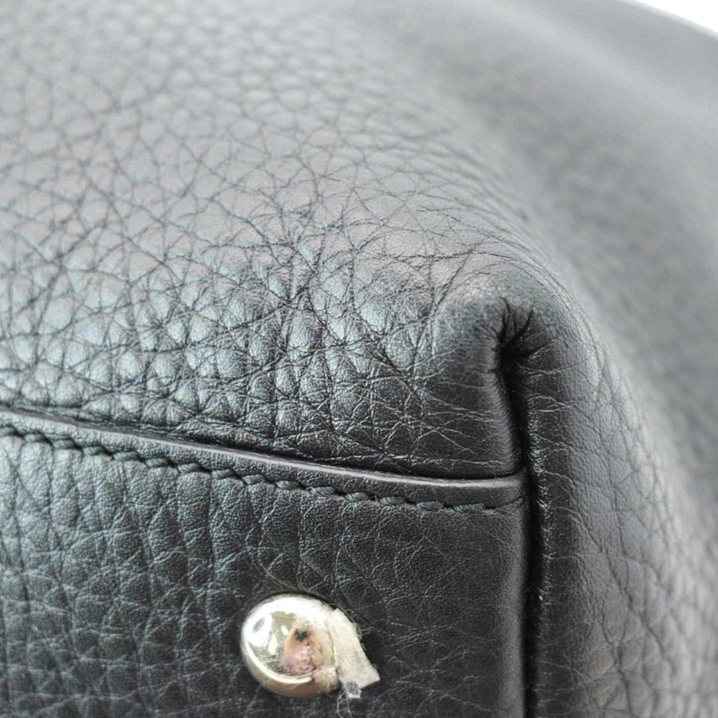 GUCCI Soho Tassel Pebbled Leather Tote Bag Black 282303 - sold