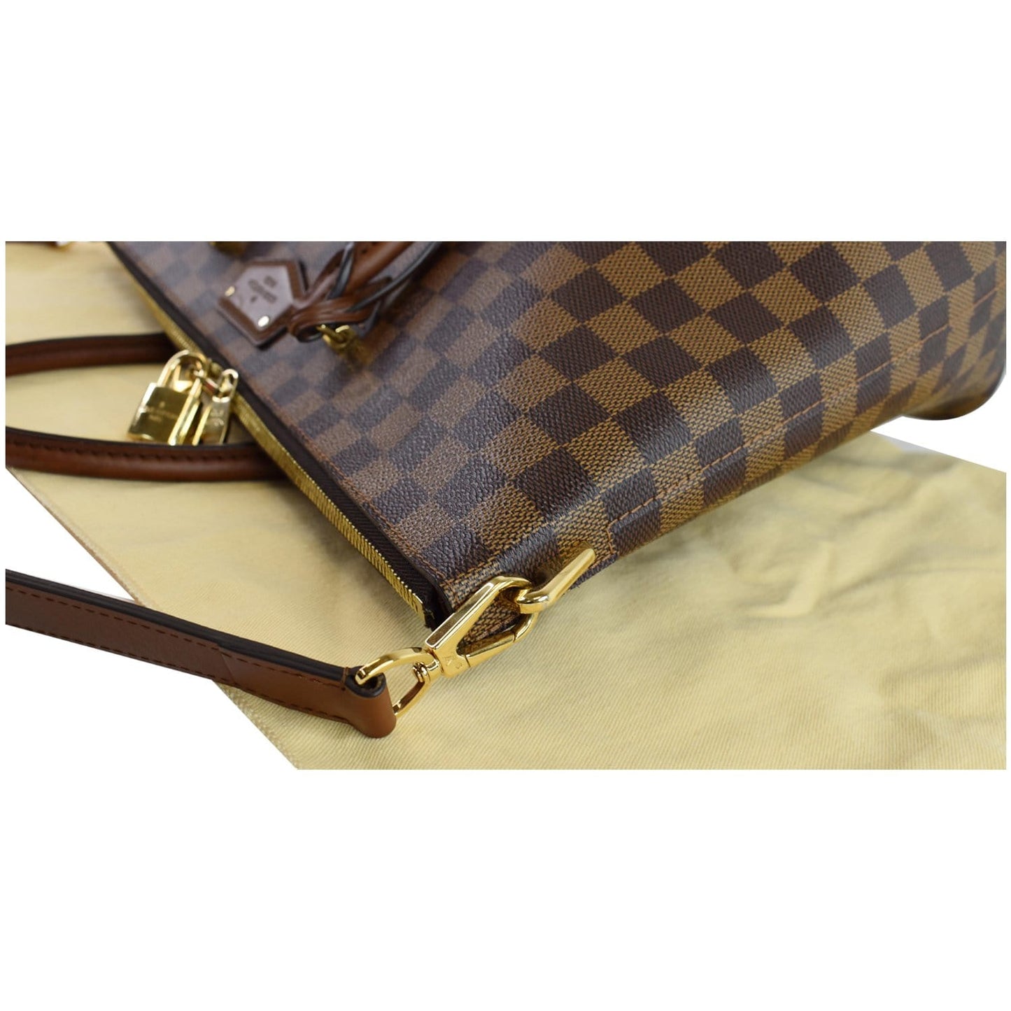 LOUIS VUITTON Belmont Damier Ebene Shoulder Bag Brown