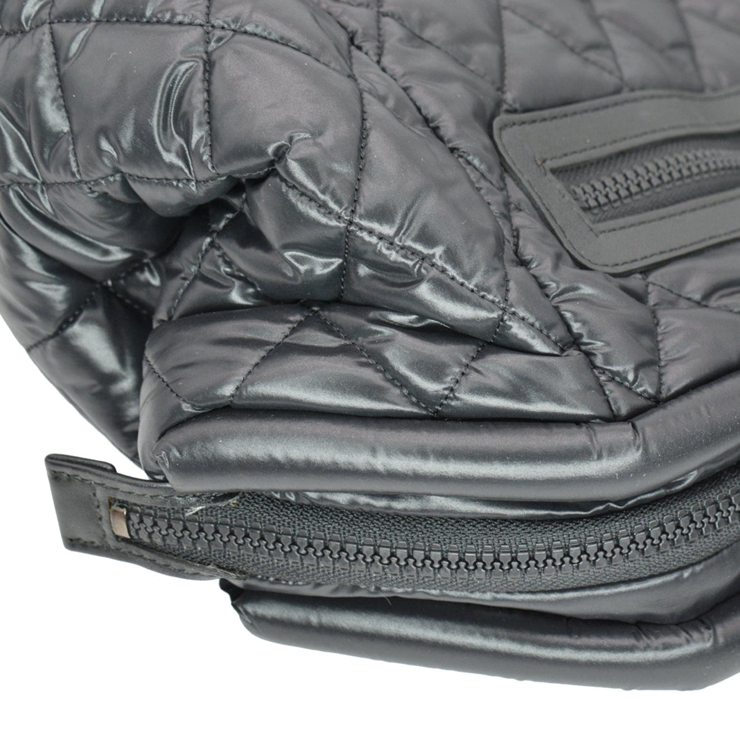 CHANEL Coco Cocoon Quilted Nylon Trolley Rolling Bag Black