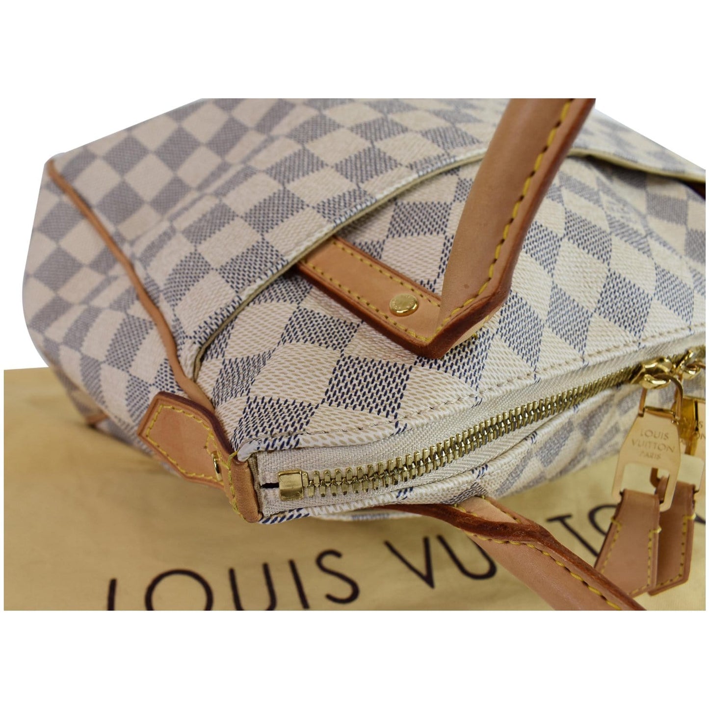 LOUIS VUITTON Figheri PM Damier Azur Shoulder Bag White
