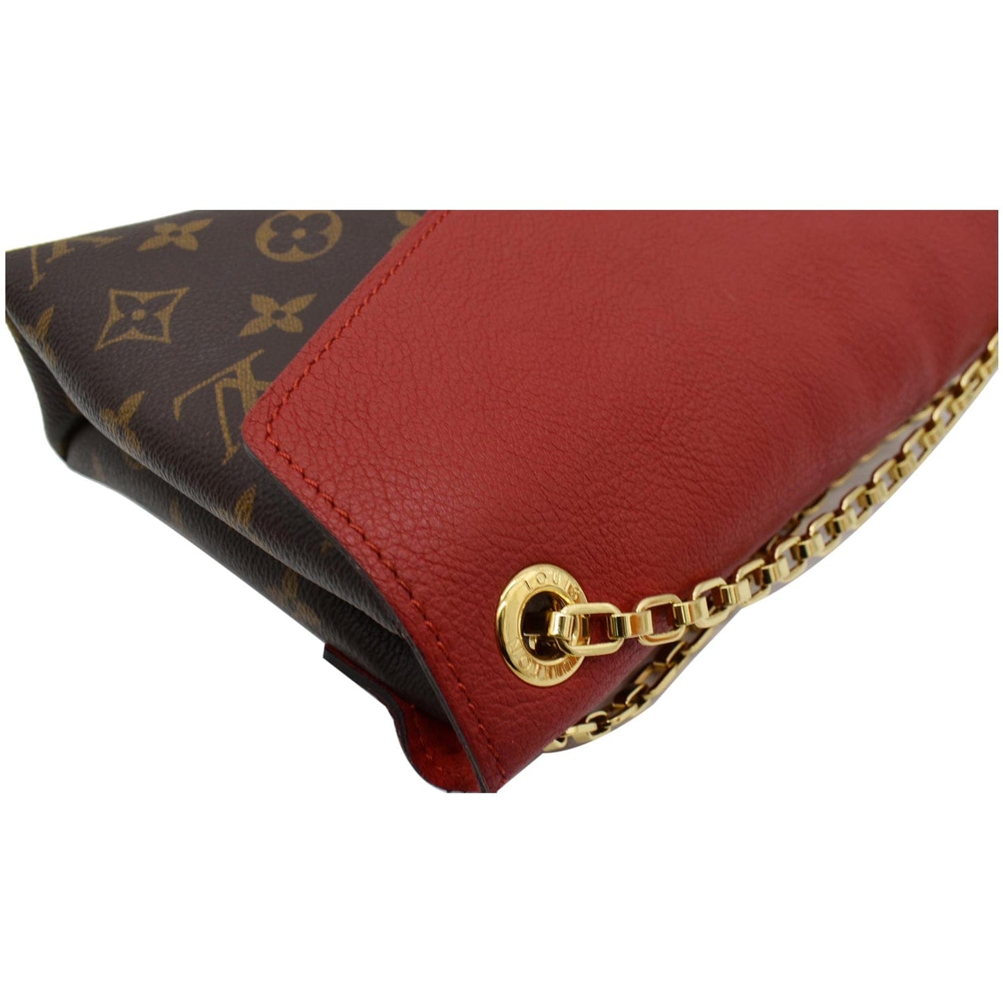 LOUIS VUITTON Pallas Chain Monogram Canvas Crossbody Bag Brown