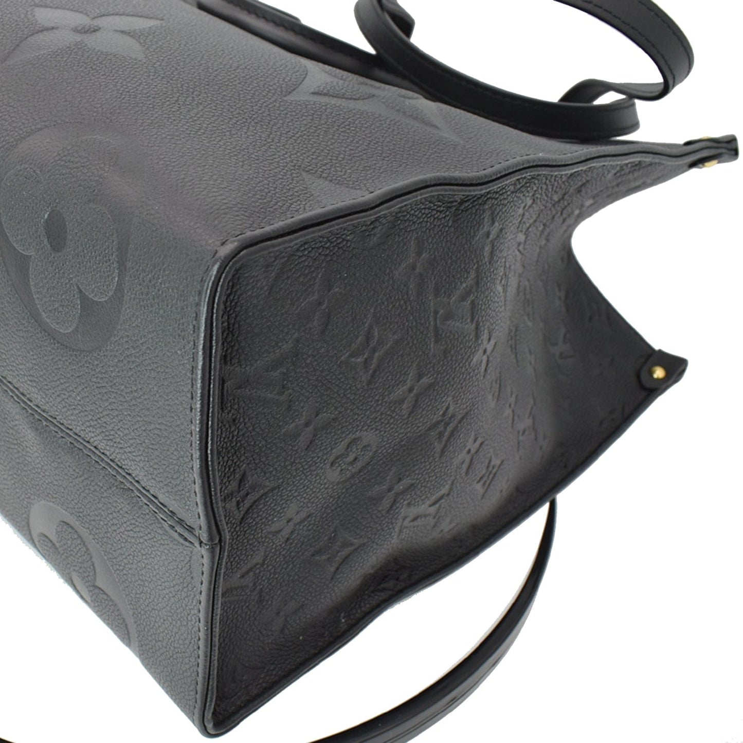 LOUIS VUITTON Onthego GM Monogram Empreinte Leather Tote Bag Black