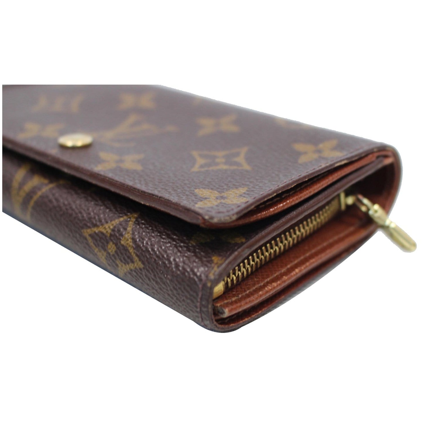 LOUIS VUITTON Porte Monnaie Monogram Billets Tresor Wallet Brown