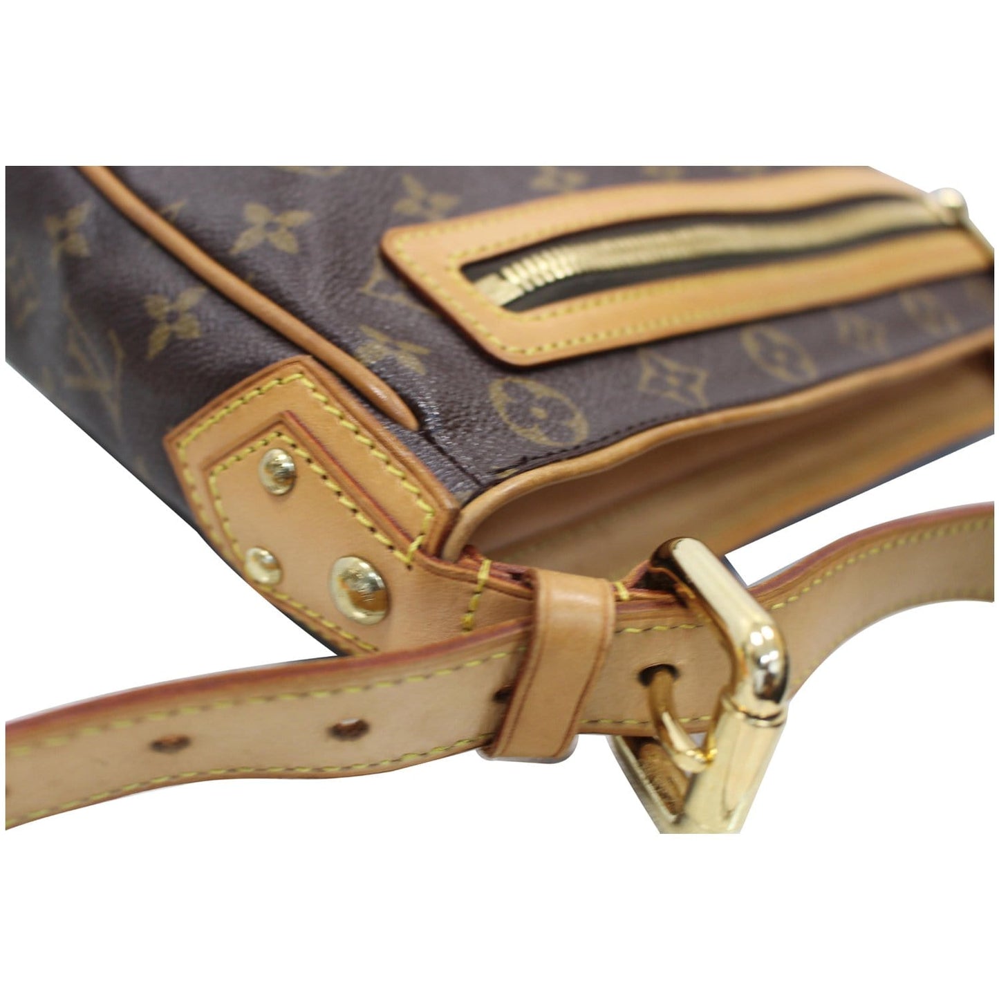 LOUIS VUITTON Hudson GM Monogram Canvas Shoulder Bag Brown