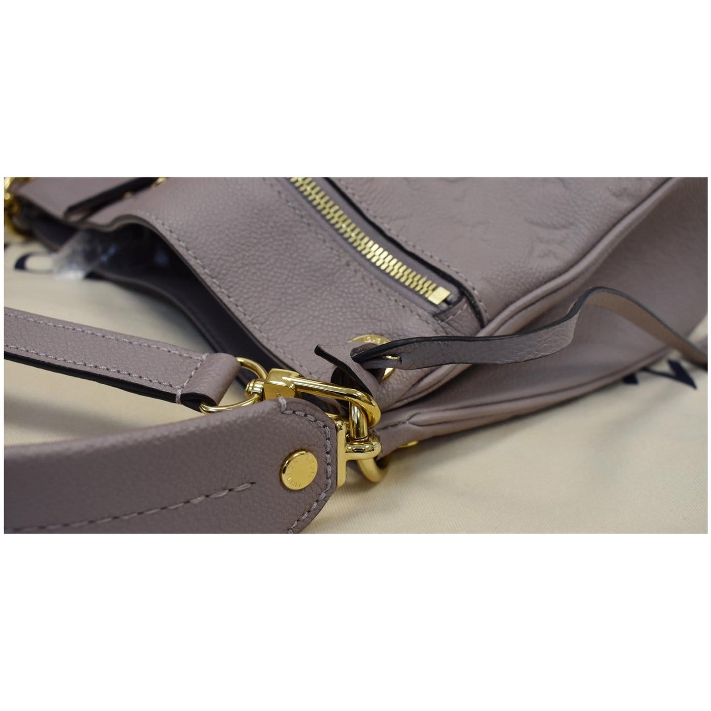 LOUIS VUITTON Spontini Empreinte Leather Shoulder Bag Mastic