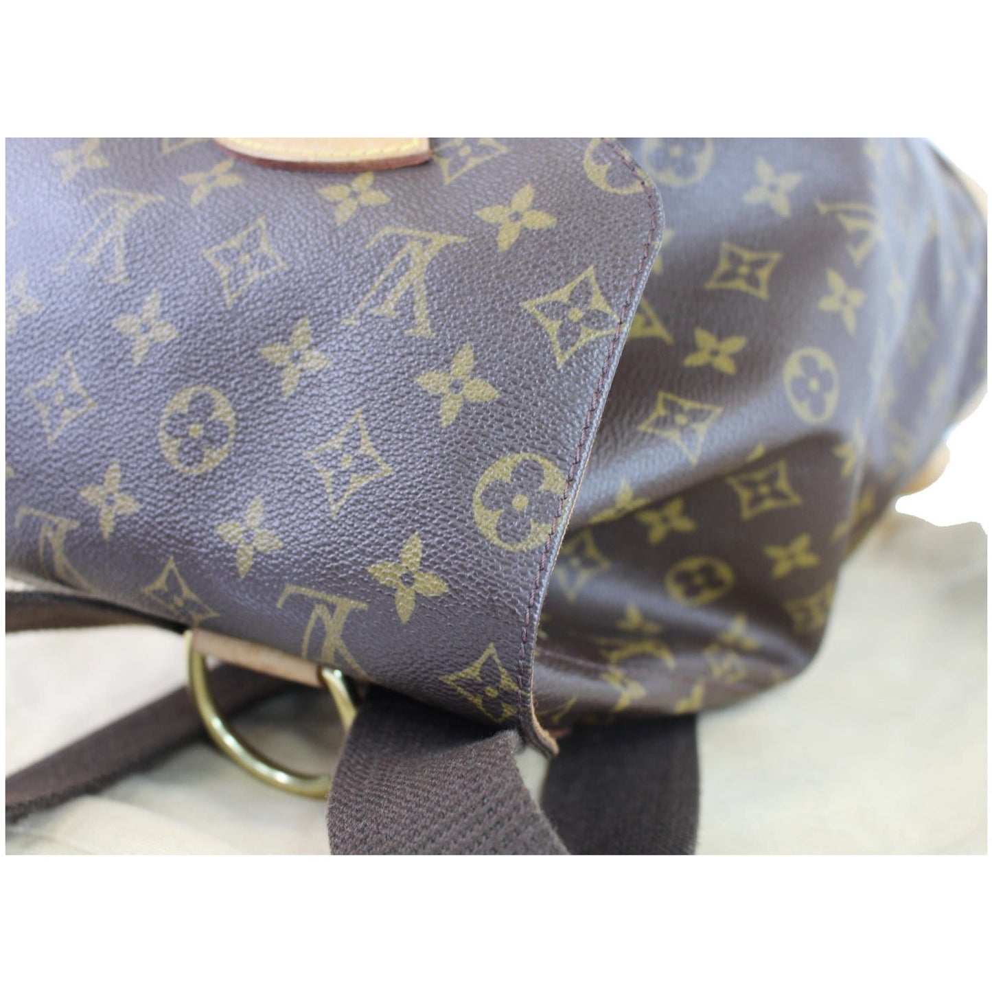 LOUIS VUITTON Montsouris GM Monogram Canvas Backpack Bag Brown