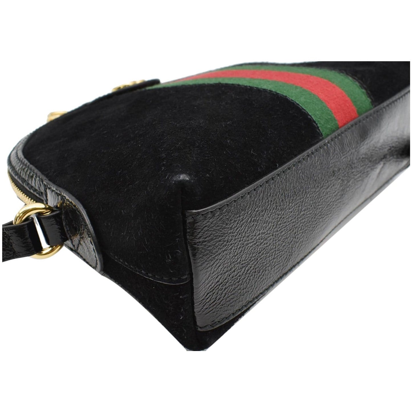 GUCCI Ophidia GG Small Suede Shoulder Bag Black 499621