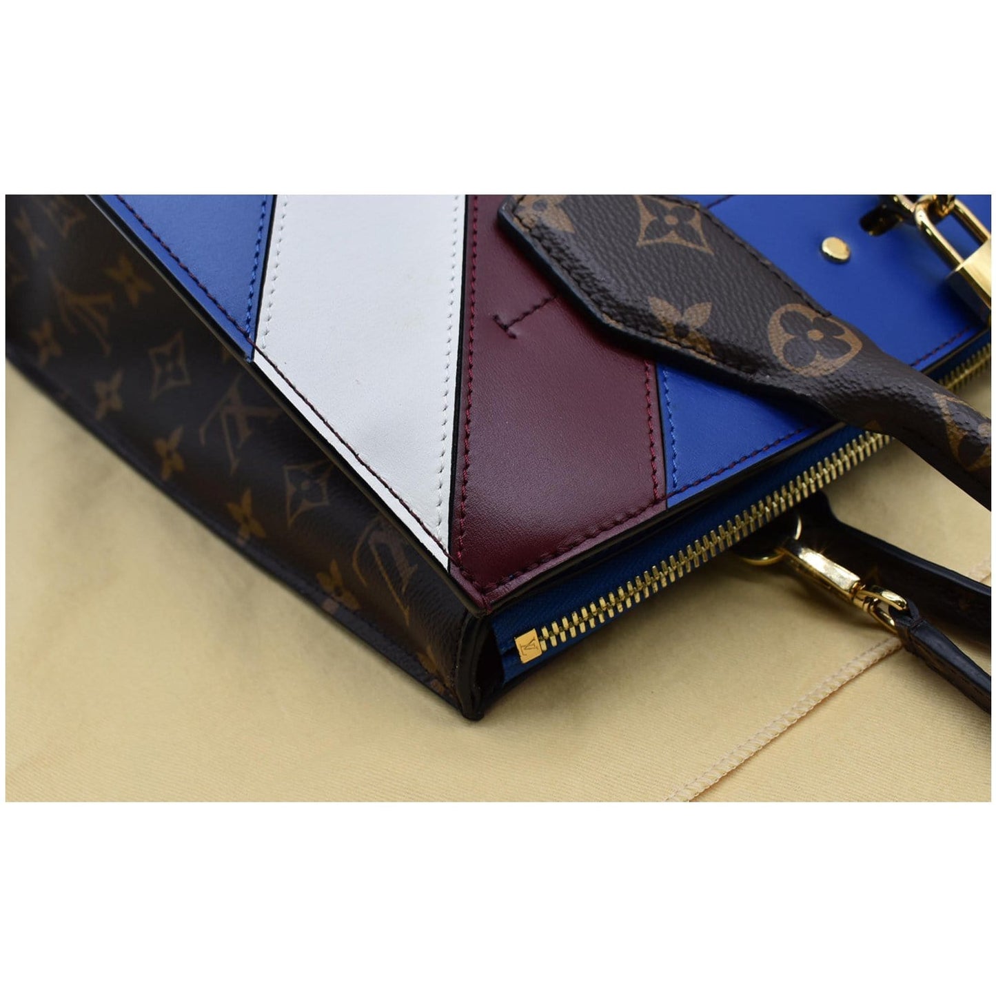 LOUIS VUITTON City Steamer MM Monogram Calfskin Tote Bag Burgundy