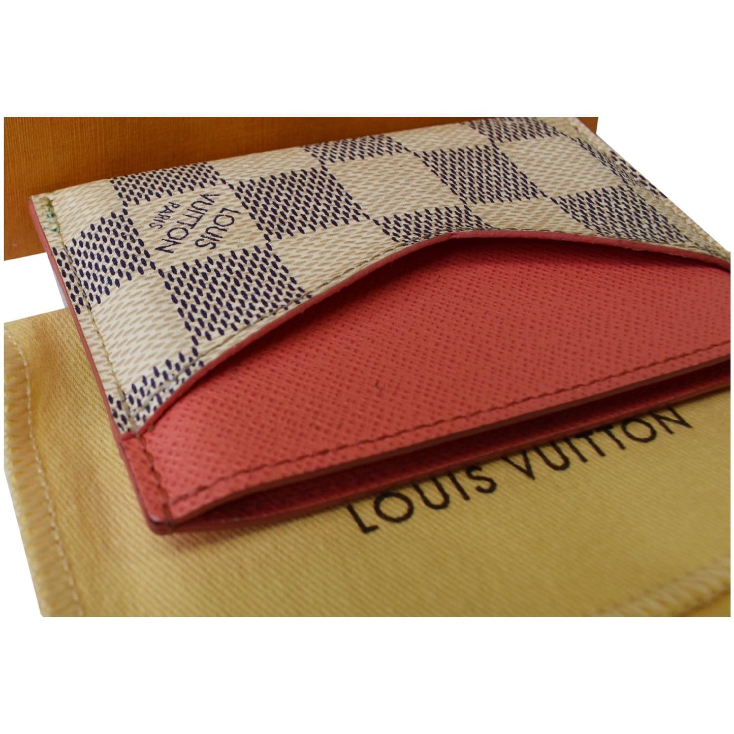 LOUIS VUITTON Damier Azur Card Holder White