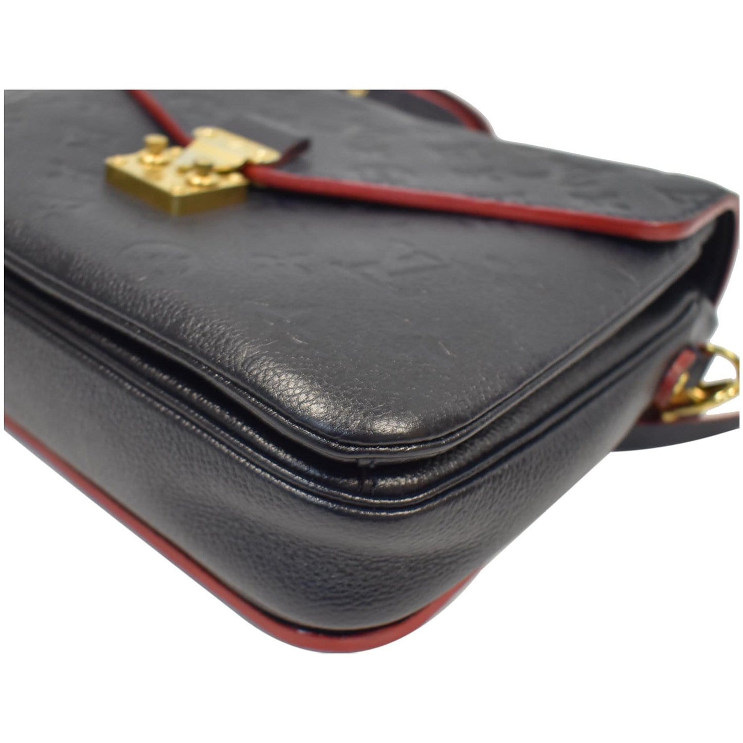 LOUIS VUITTON Metis Pochette Empreinte Leather Crossbody Bag Blue