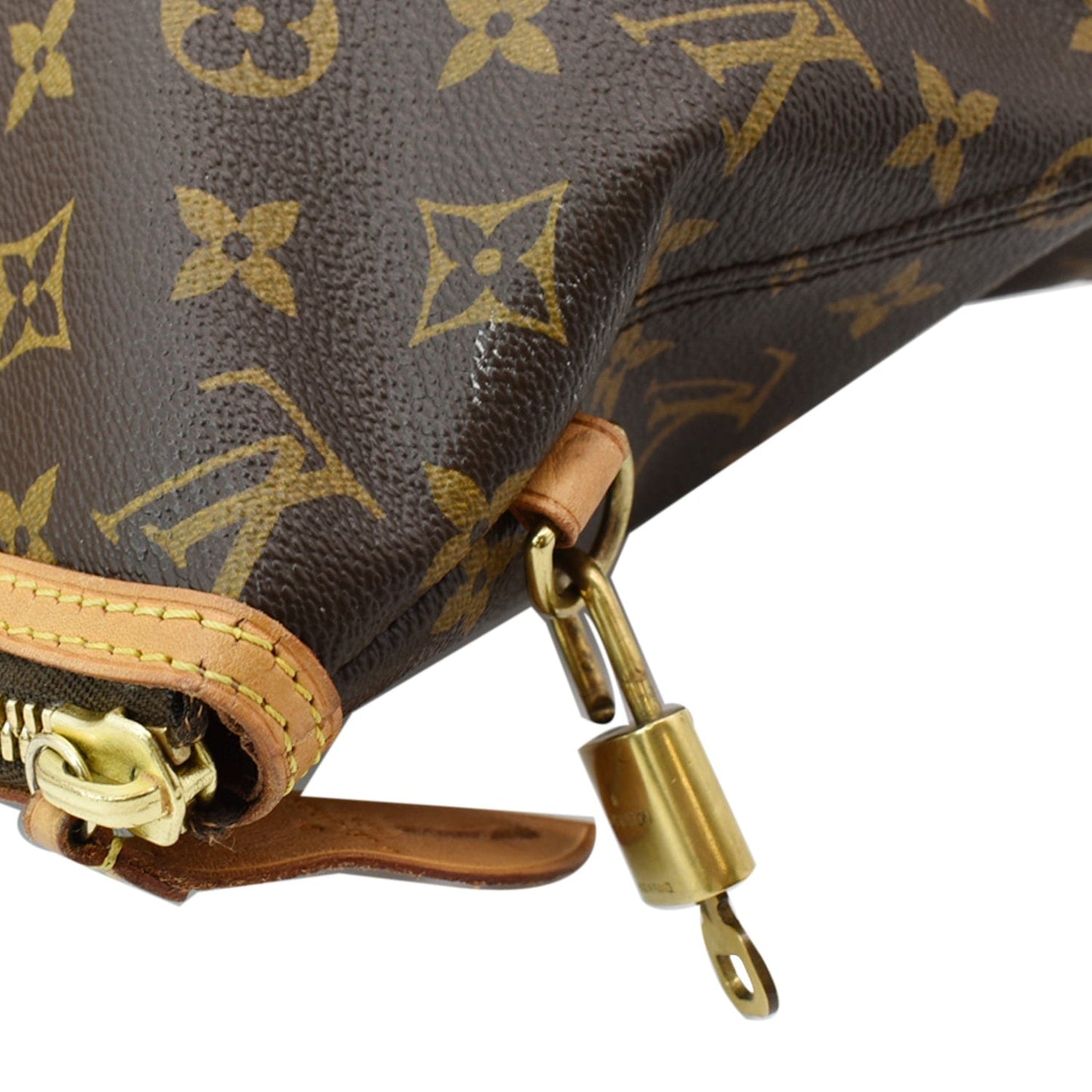 LOUIS VUITTON Lockit Horizontal Monogram Canvas Tote Bag Brown