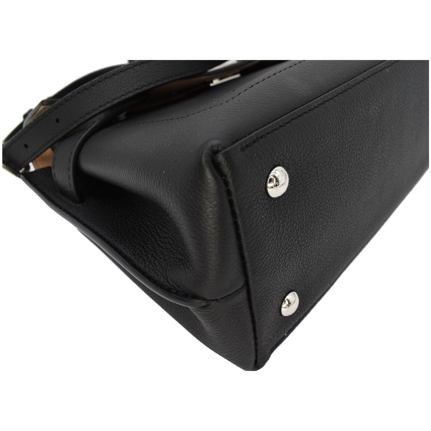 LOUIS VUITTON Lockme Ever BB Pebbled Leather Crossbody Bag Black