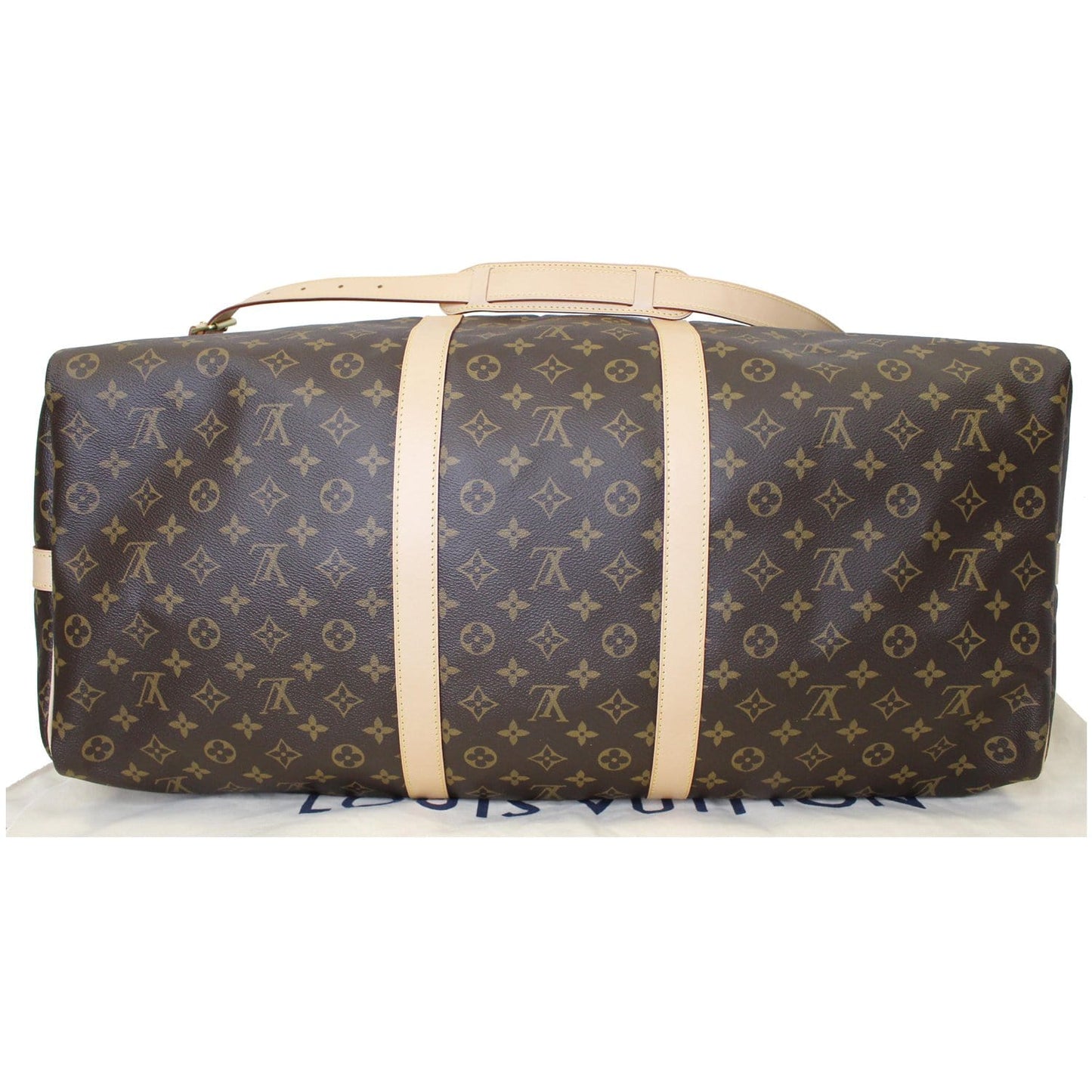 LOUIS VUITTON Keepall 60 Bandouliere Monogram Canvas Travel Bag Brown