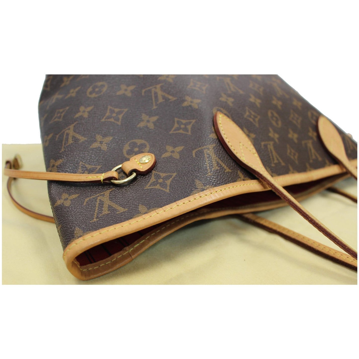 LOUIS VUITTON Neverfull MM Monogram Canvas Tote Shoulder Bag Brown