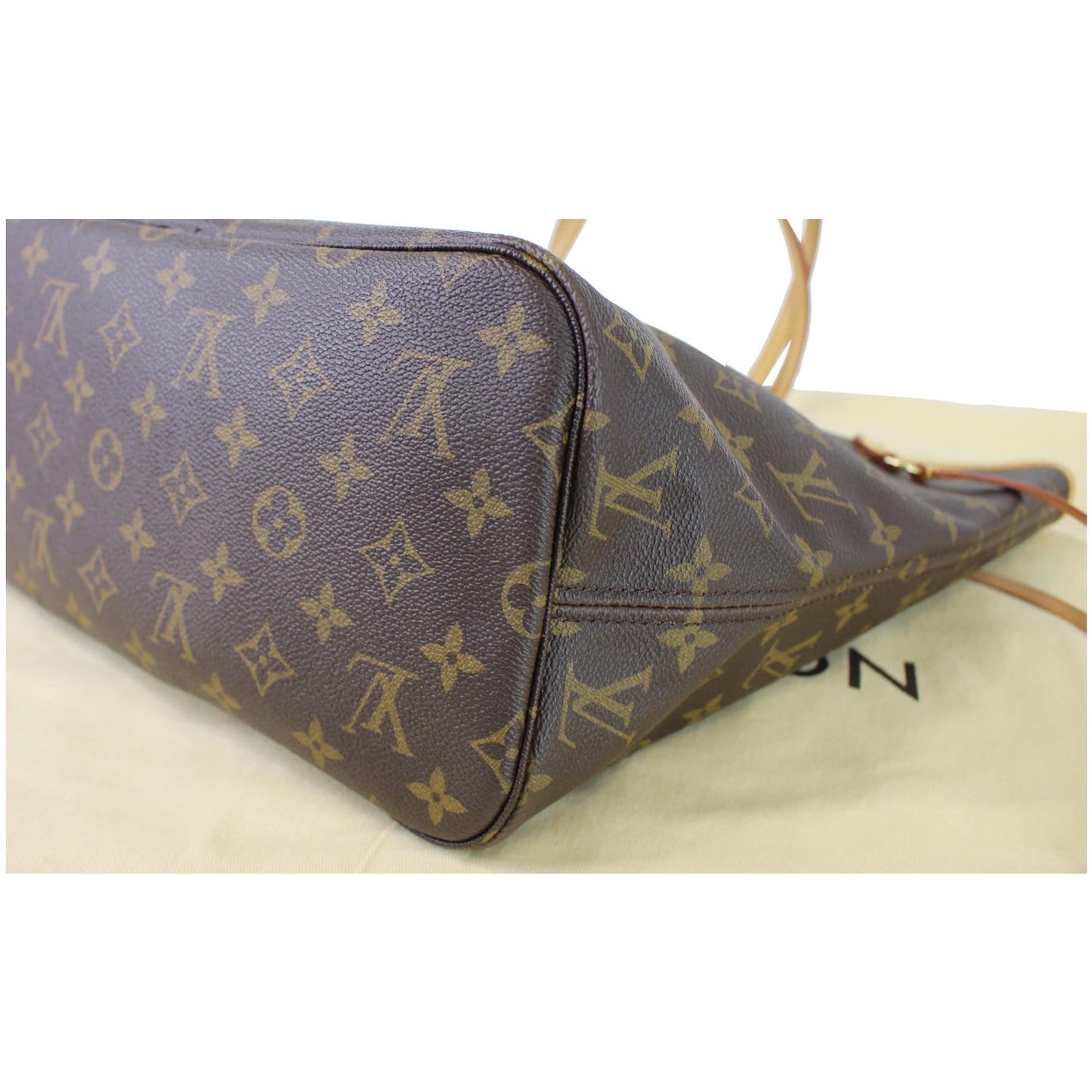 LOUIS VUITTON Neverfull MM Monogram Canvas Tote Shoulder Bag Brown