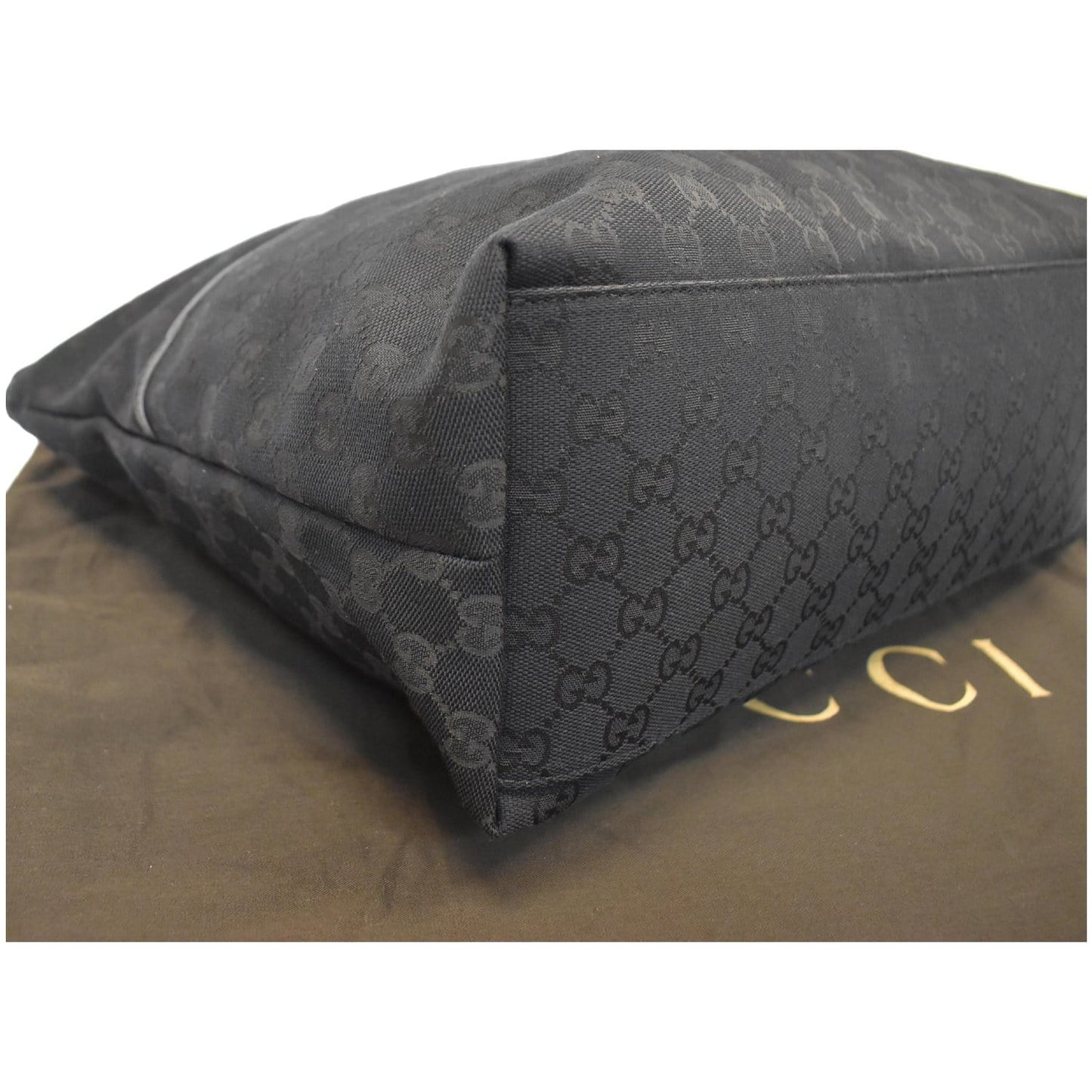 GUCCI GG Monogram Web Large Diaper Tote Bag Black
