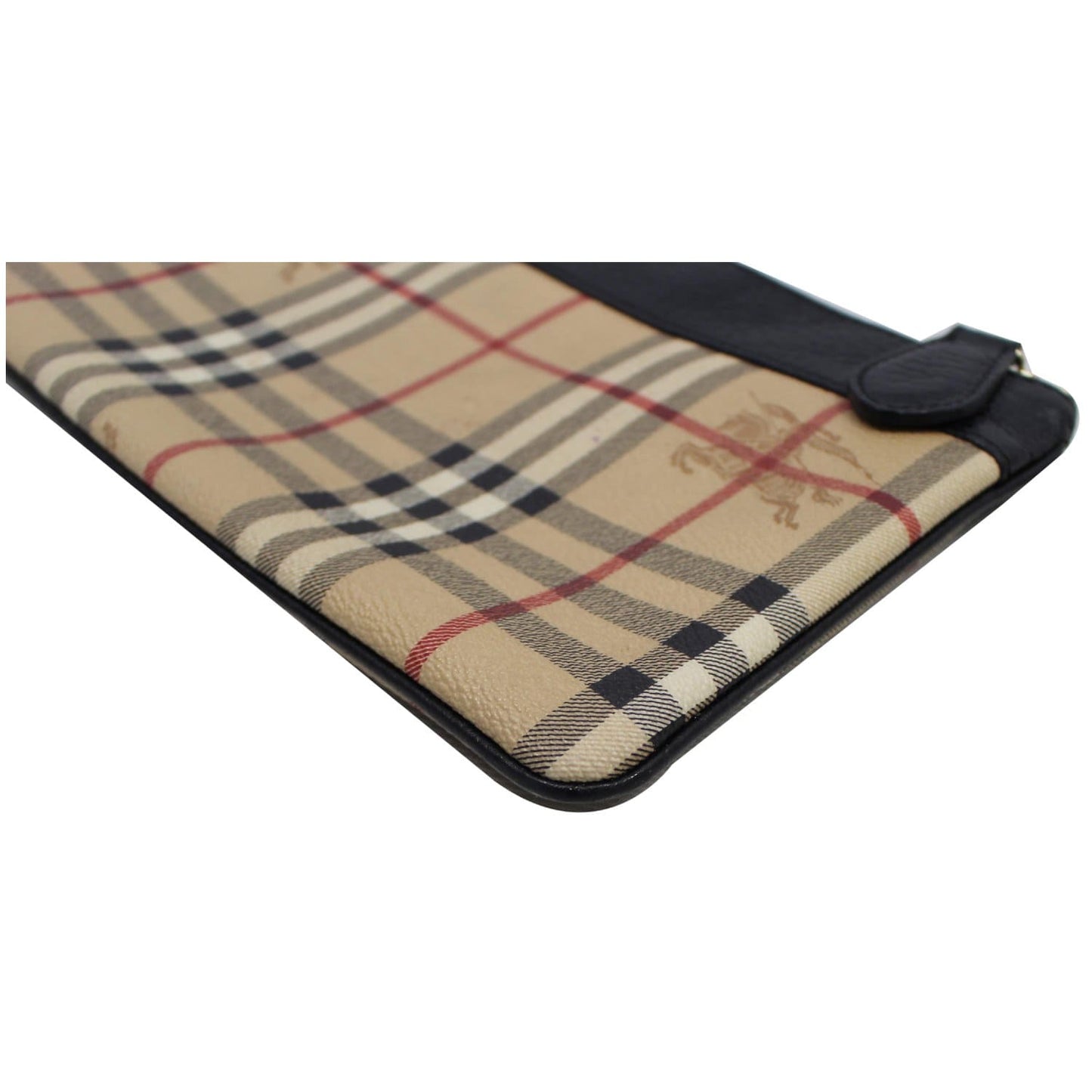 BURBERRY Nova Vintage Check Leather Zippy Pouch Beige