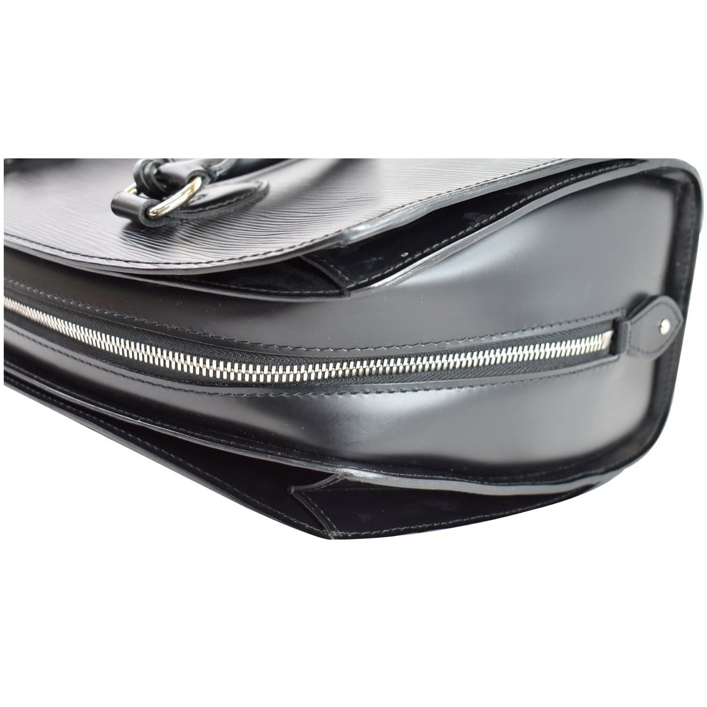 LOUIS VUITTON Pont Neuf PM Epi Leather Satchel Bag Black