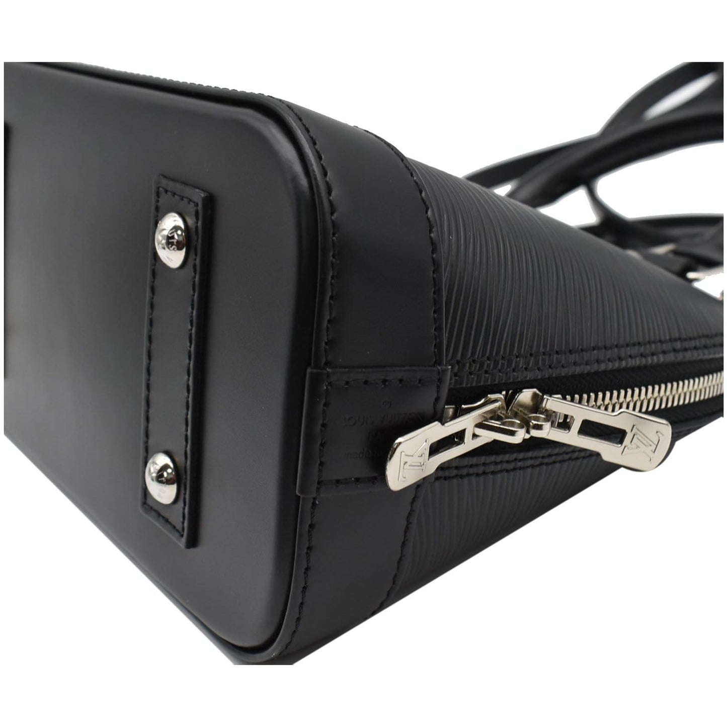 LOUIS VUITTON Alma BB Epi Leather Satchel Crossbody Bag Black