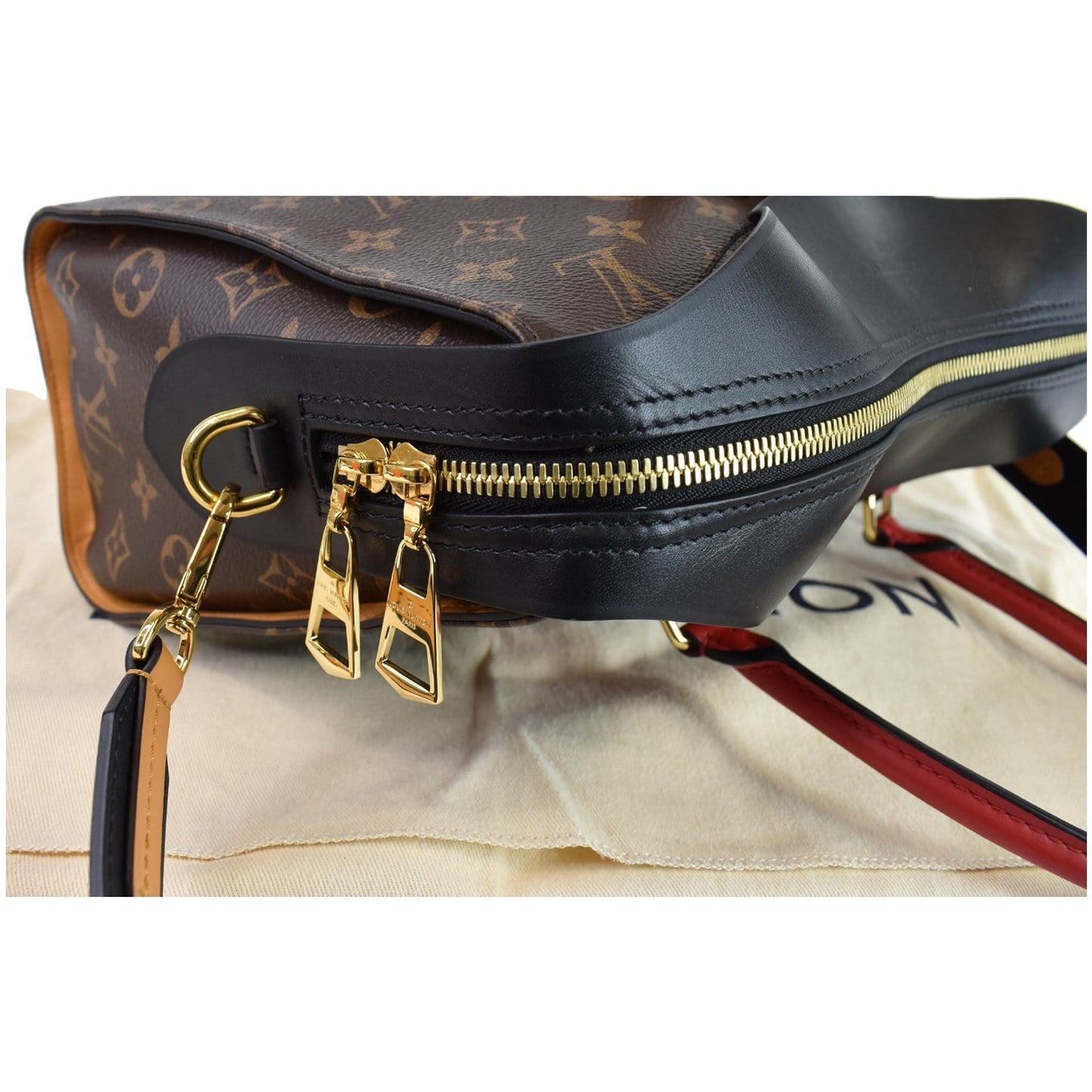 LOUIS VUITTON Tuileries Monogram Canvas Tote Shoulder Bag Brown