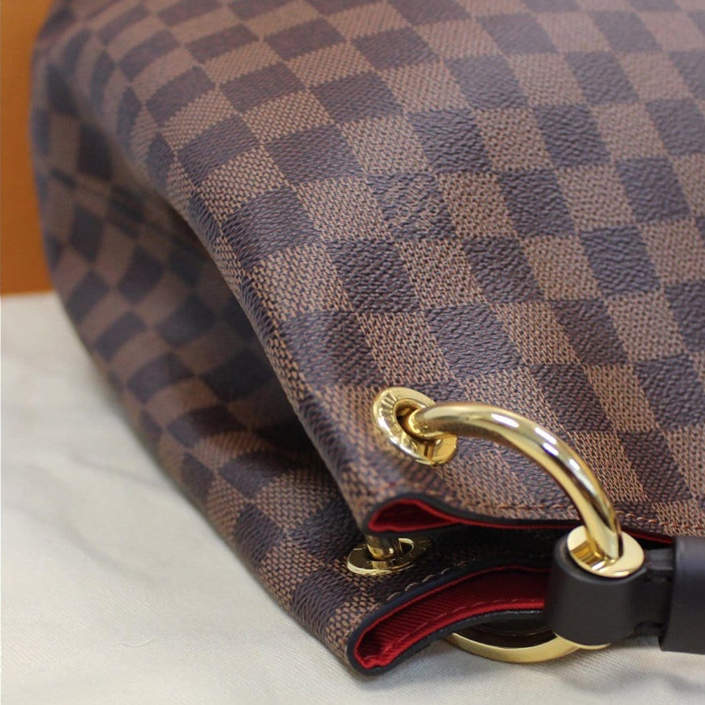 LOUIS VUITTON Graceful MM Damier Ebene Shoulder Bag Brown