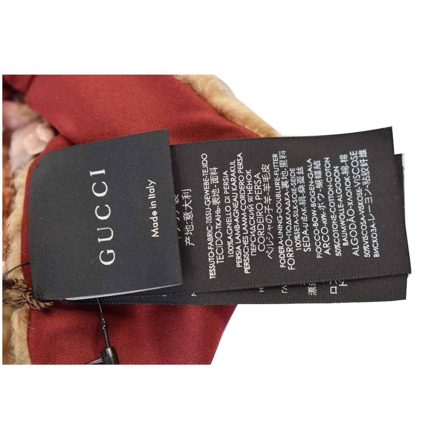 GUCCI Fur Beetle Headband Beige